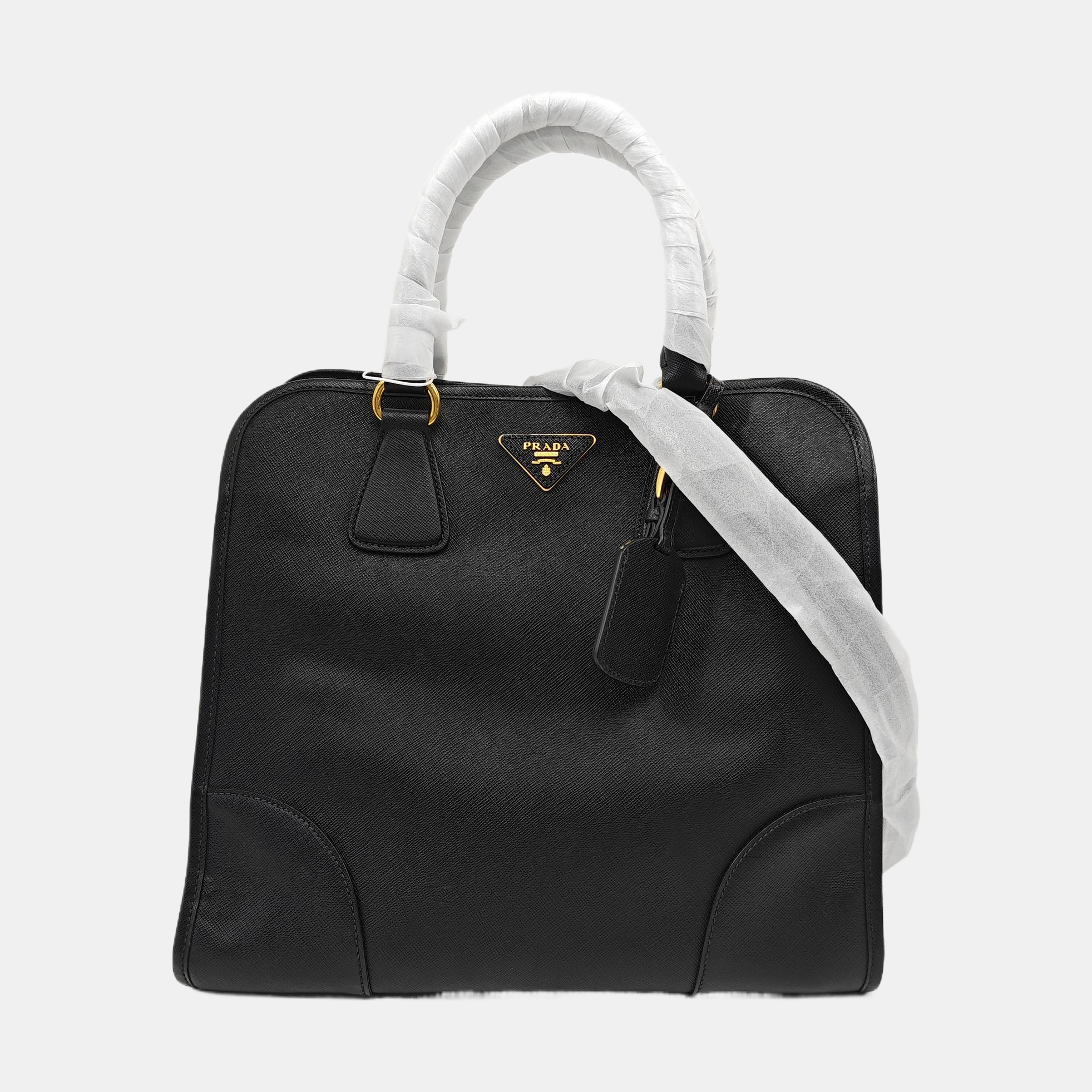 Saffiano Calfskin Shoulder Bag Black