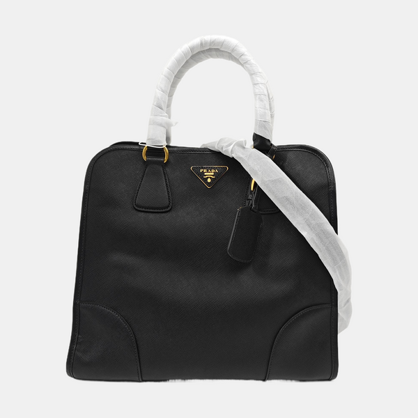 Saffiano Calfskin Shoulder Bag Black