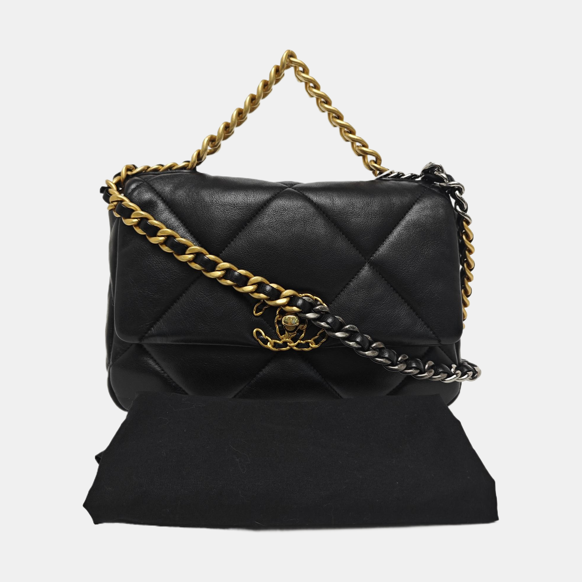 CHANEL 19 Small Quilted Lambskin Black