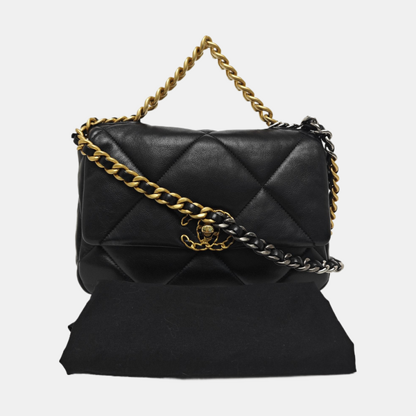 CHANEL 19 Small Quilted Lambskin Black