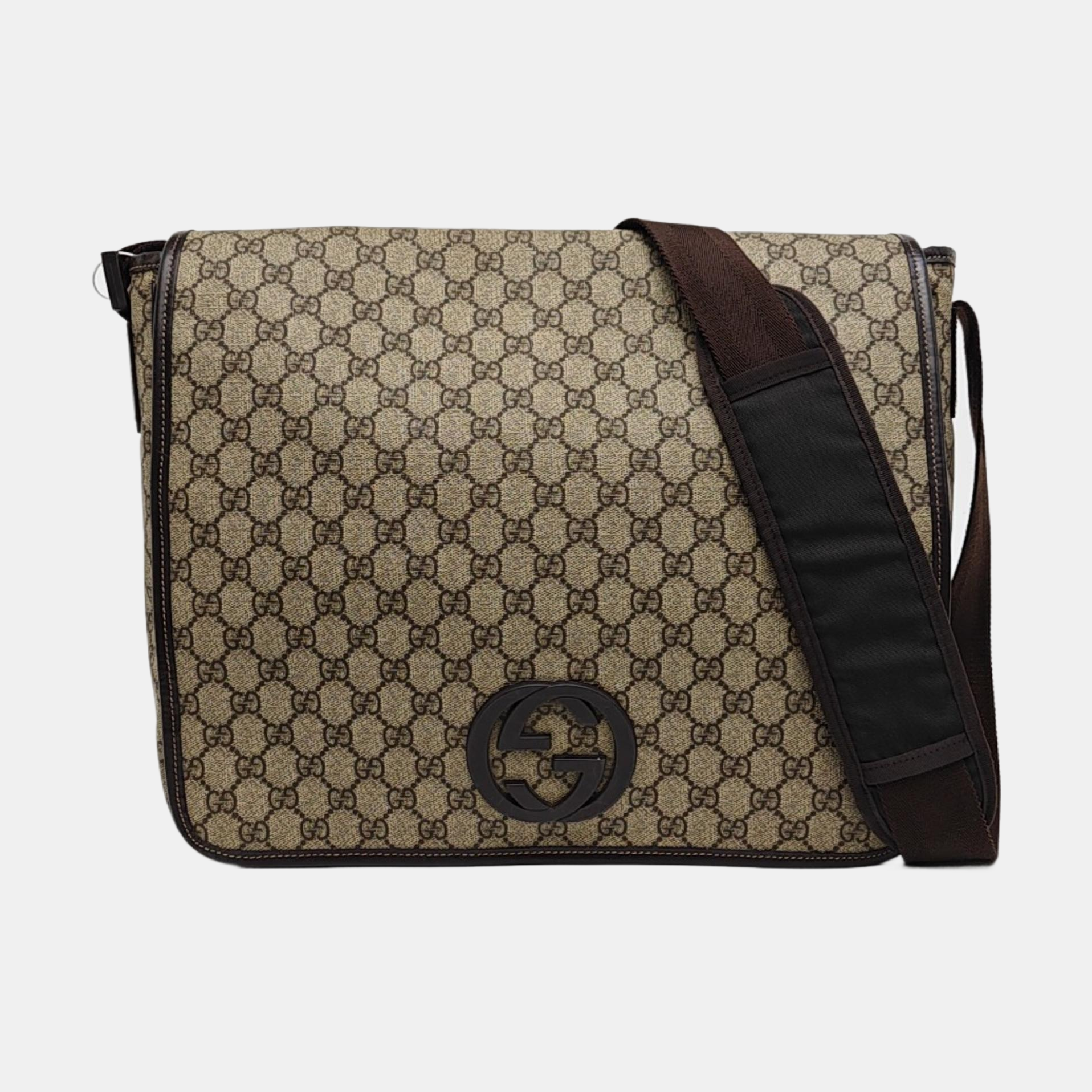 GG Messenger Monogram Coated Canvas Black