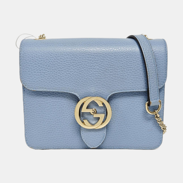 Interlocking G Small Calfskin Blue