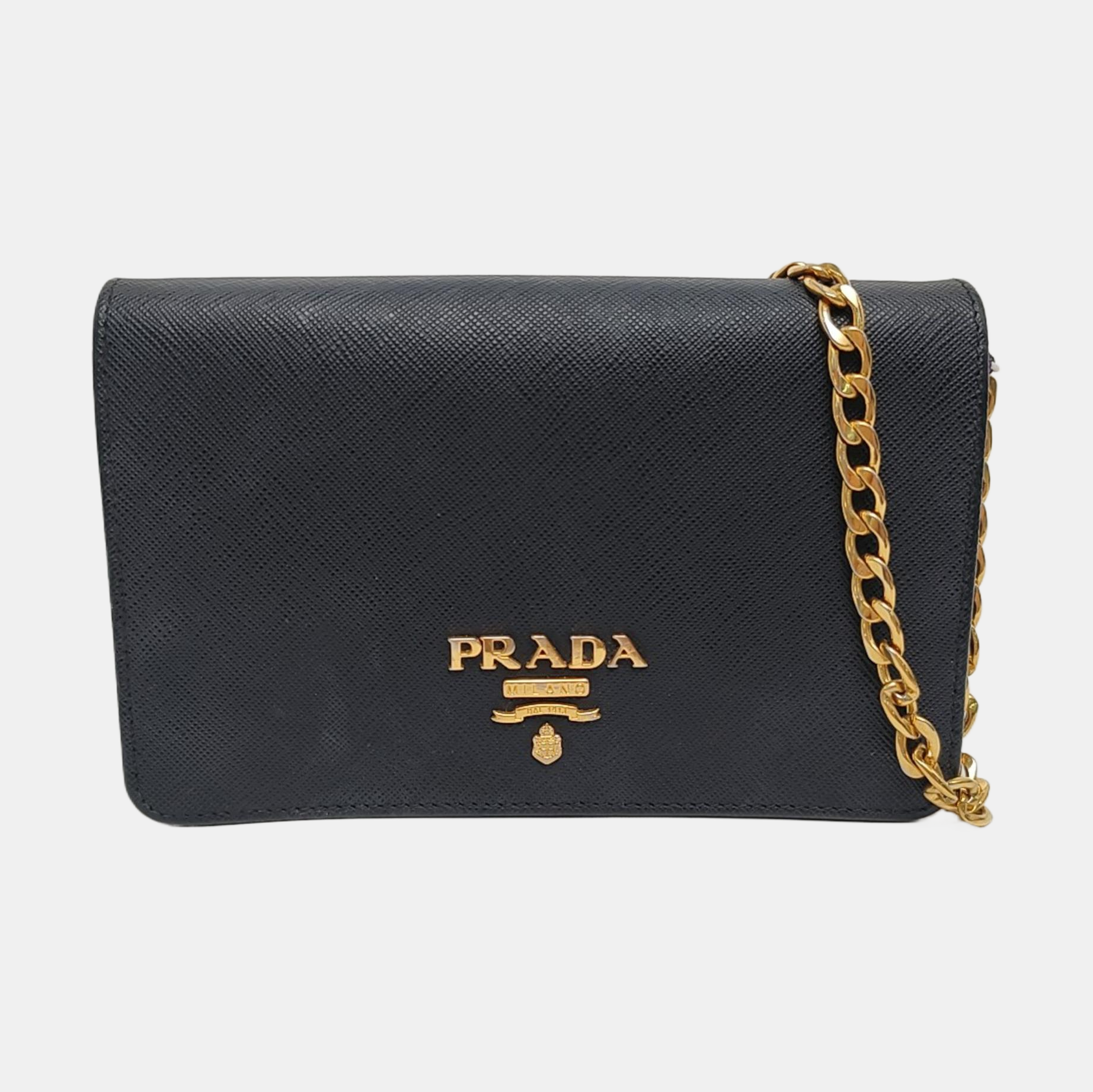 Saffiano Calfskin Shoulder Bag Black