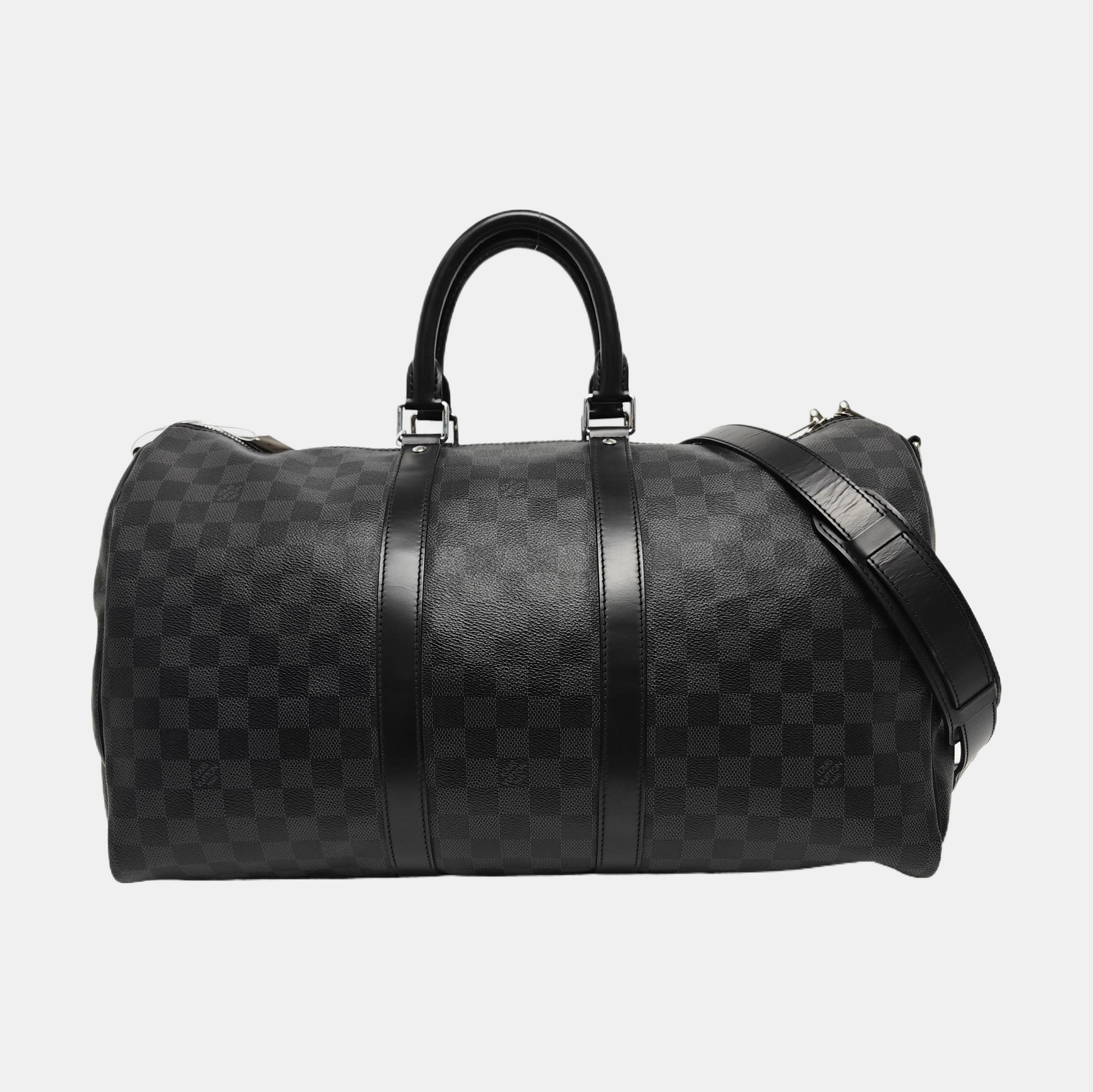 KEEPALL 45 Damier Graphite Coated Canvas Gray