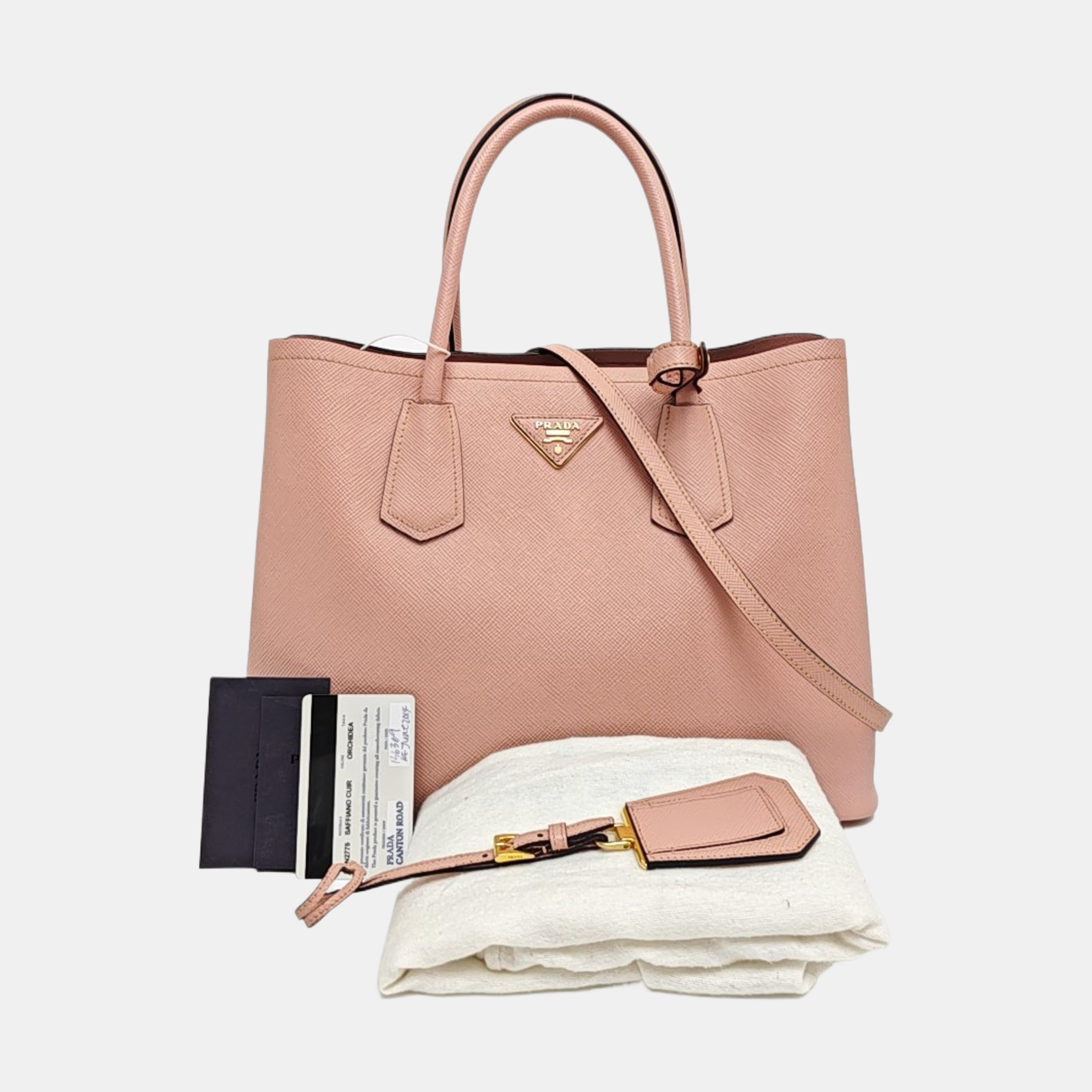 Double Large Saffiano Calfskin Pink