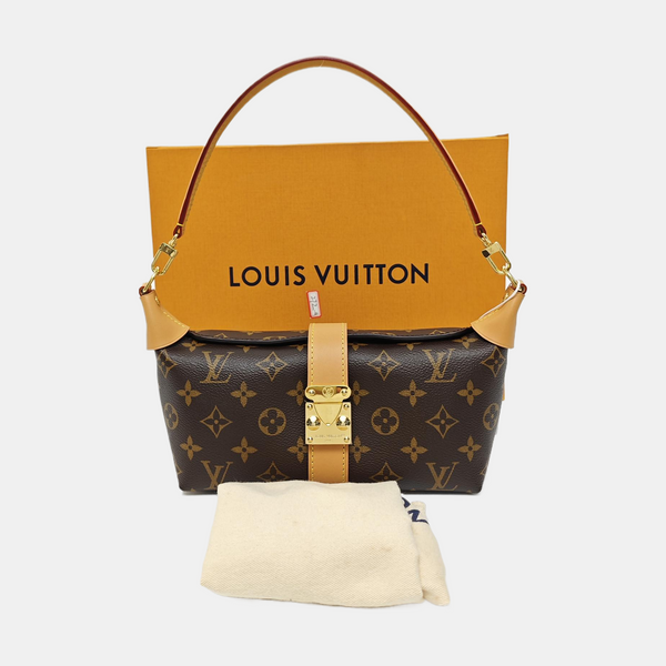 Pochette Mia Monogram Coated Canvas Brown