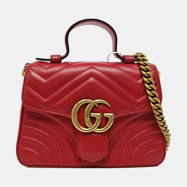 GG Marmont Mini Quilted Calfskin Red