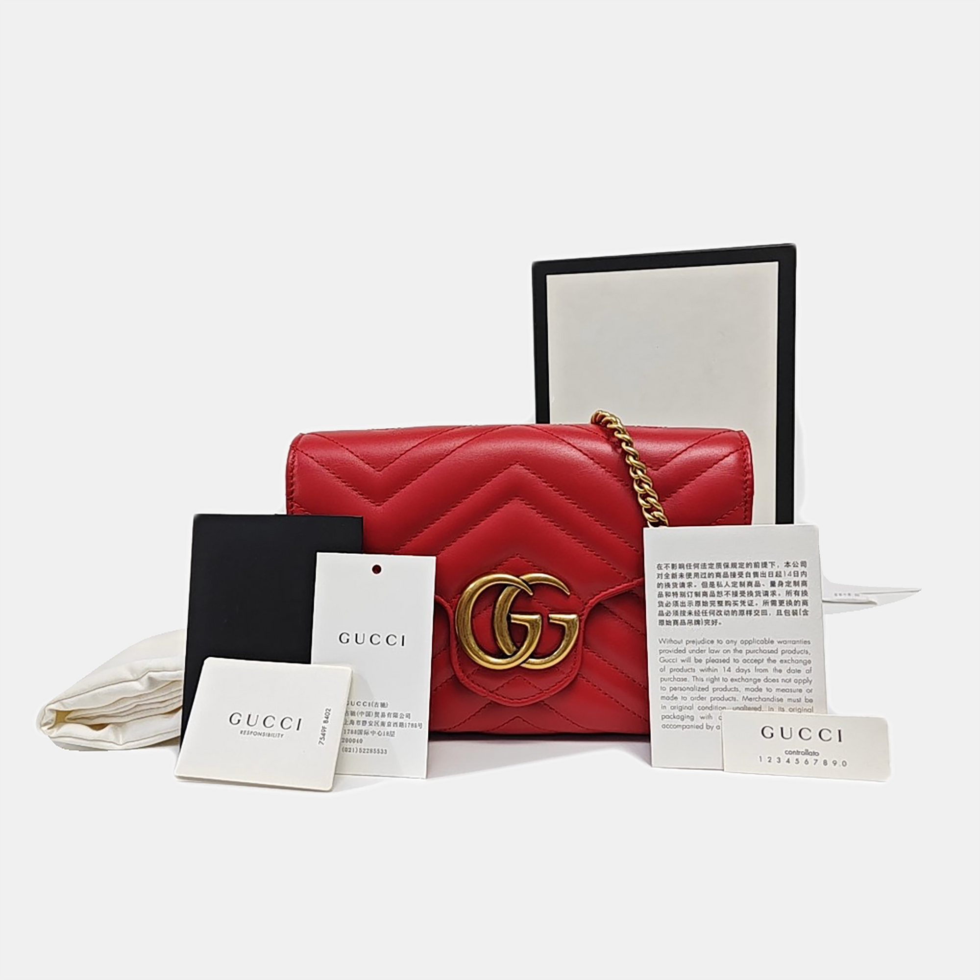 GG Marmont Mini Quilted Calfskin Red