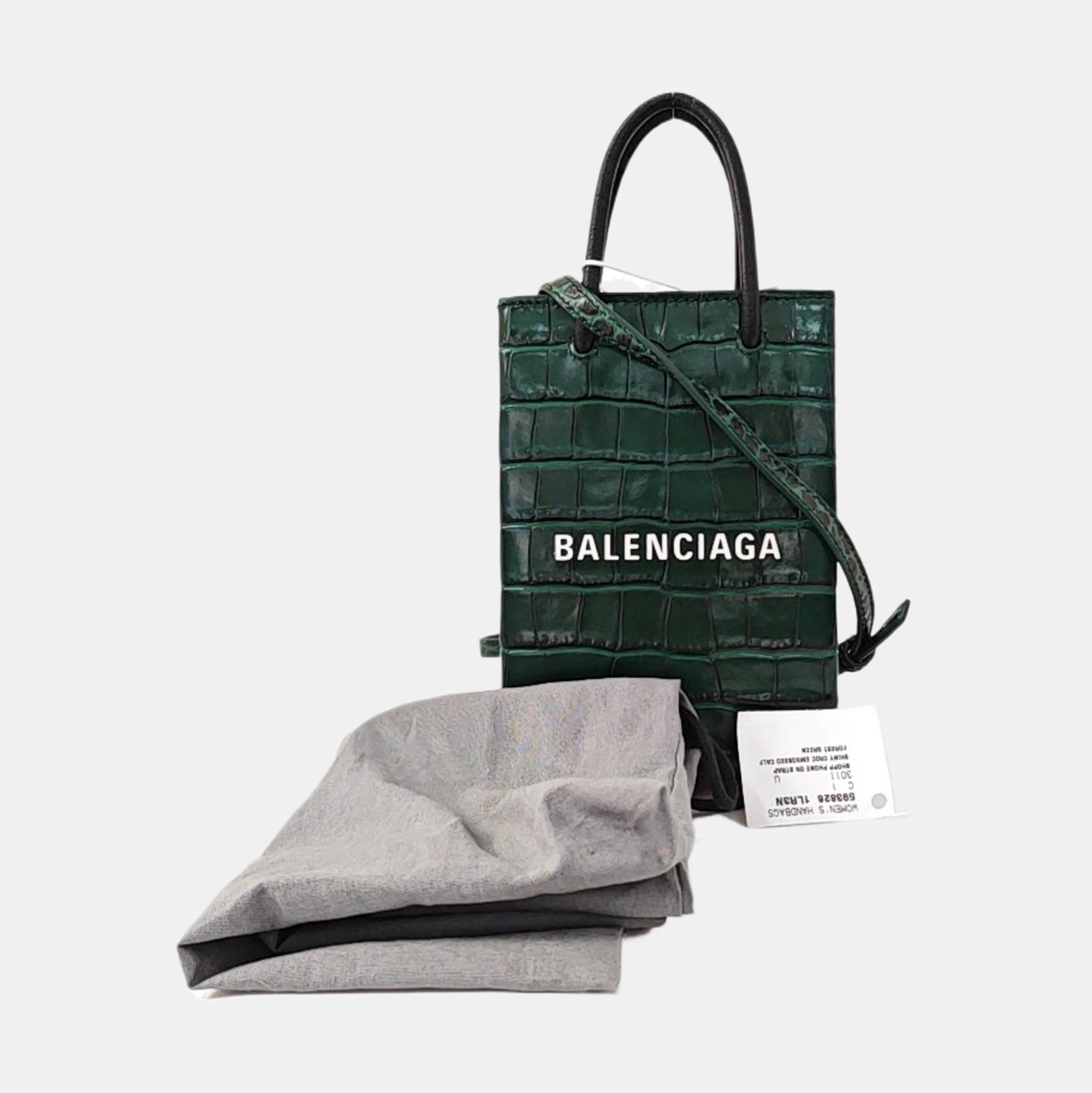 Shopping Bag Calfskin Green