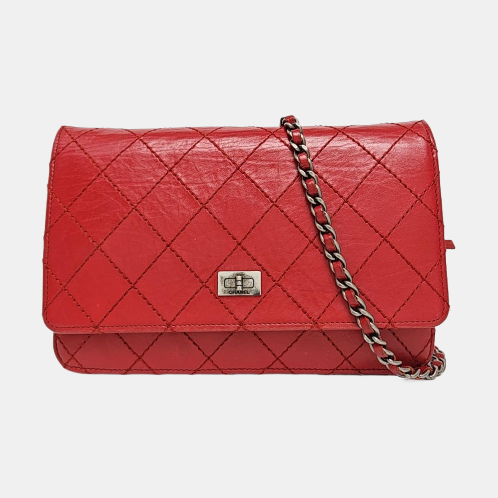 2.55 WOC Quilted Calfskin Red