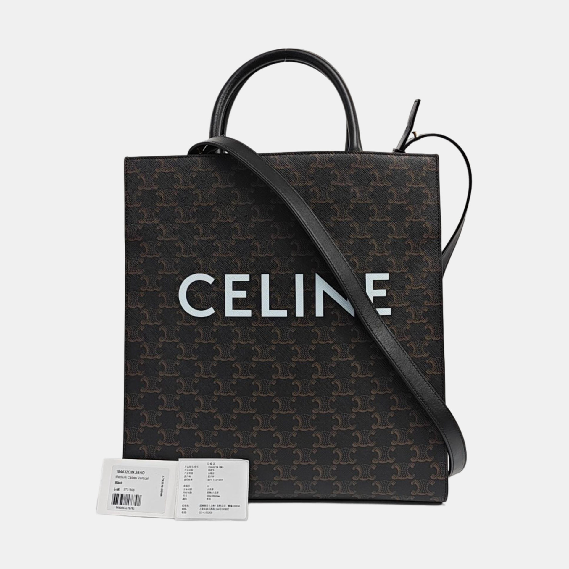 CABAS CELINE Small Coated Canvas Black