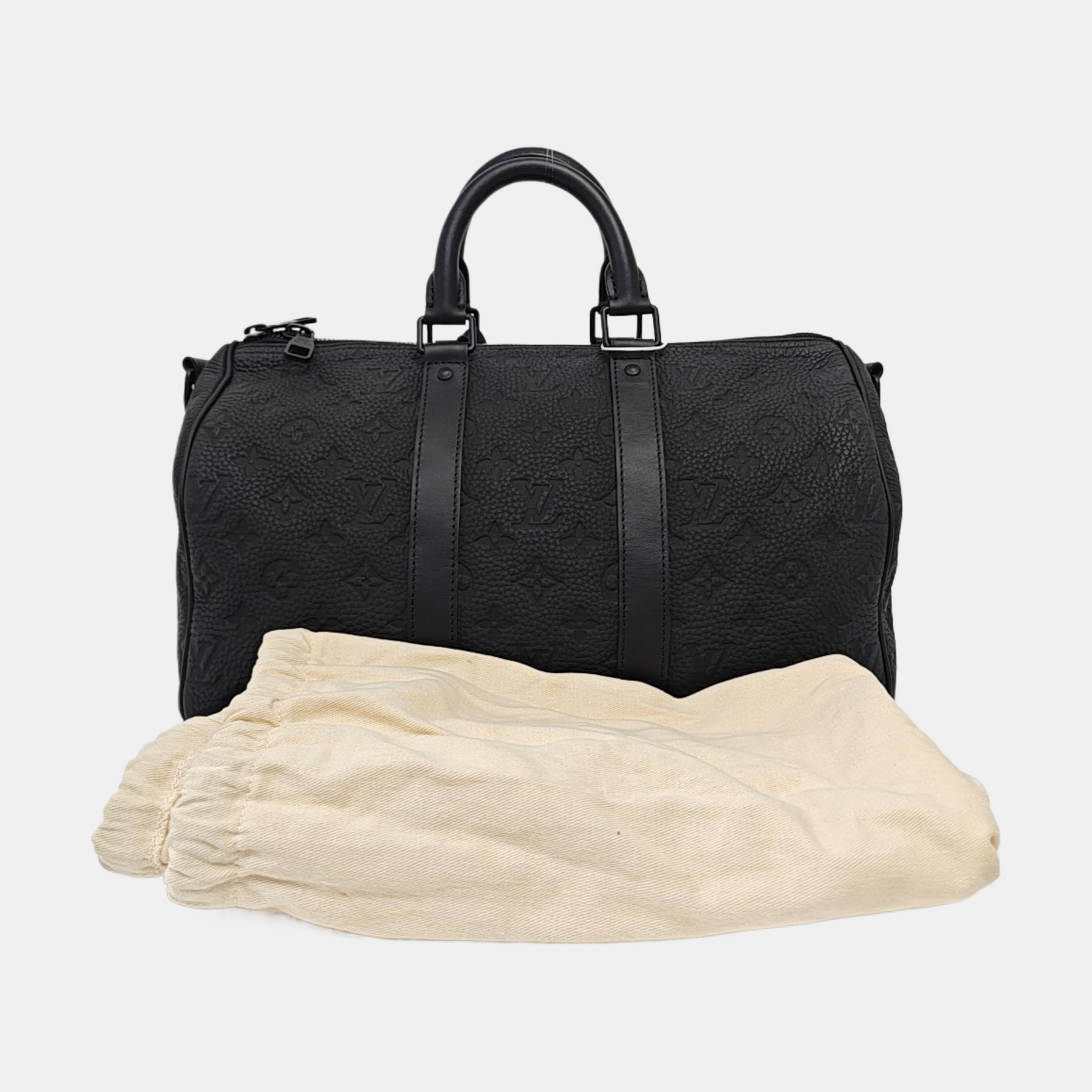 KEEPALL 35 Monogram Calfskin Black