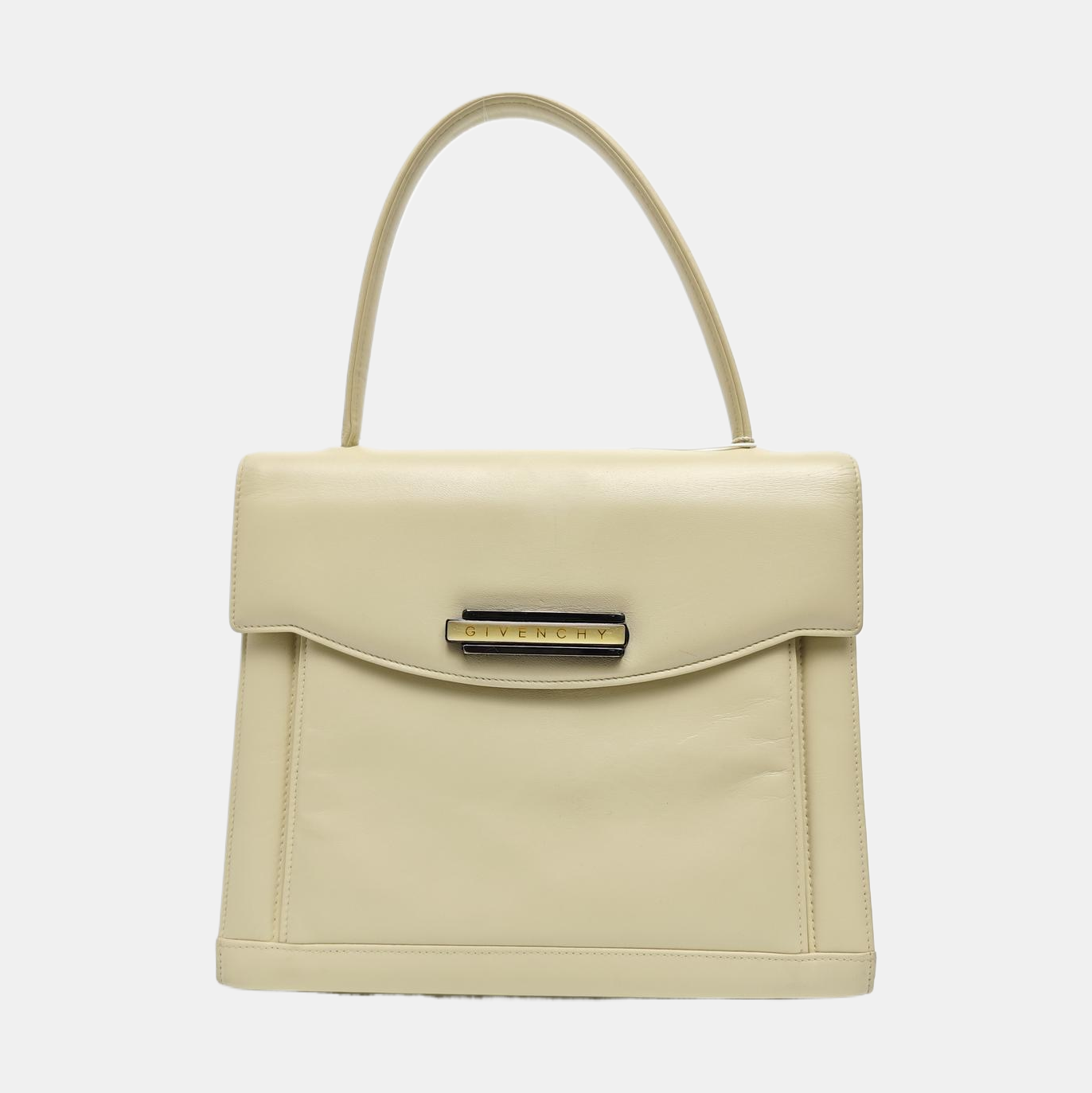 Calfskin Top Handle Bag Beige