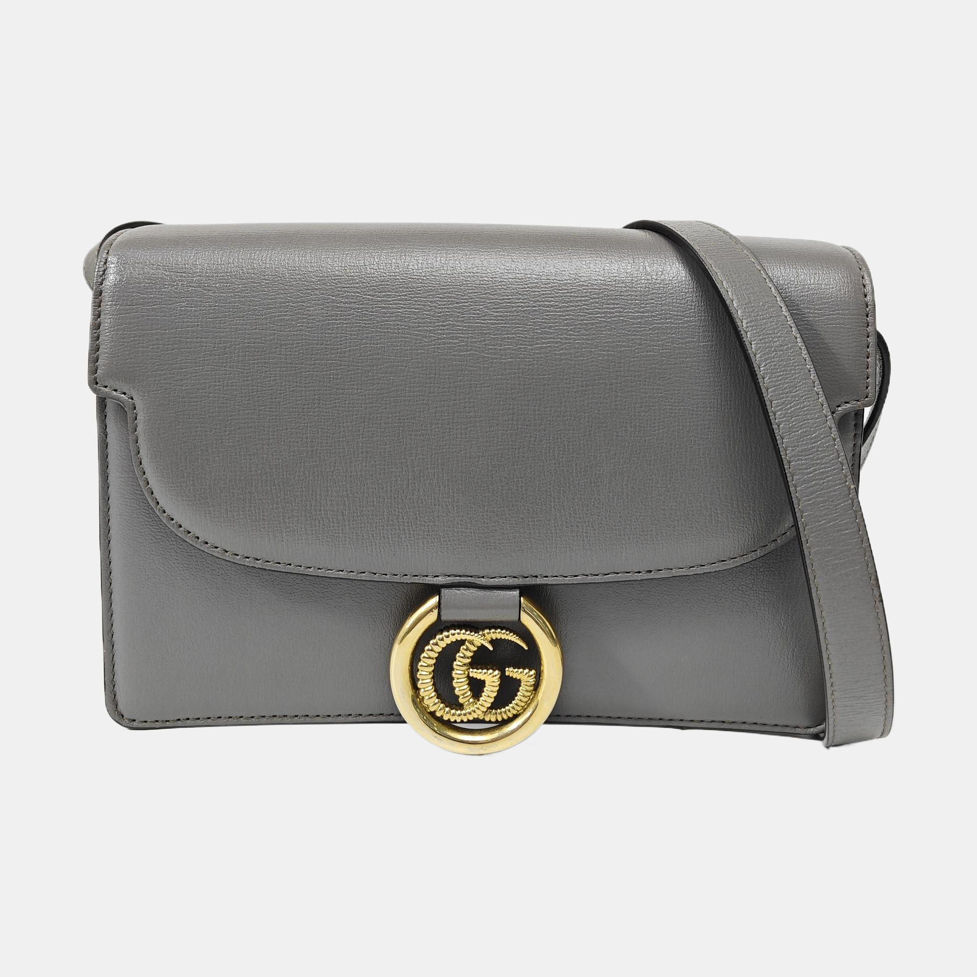 GG Ring Small Calfskin Gray