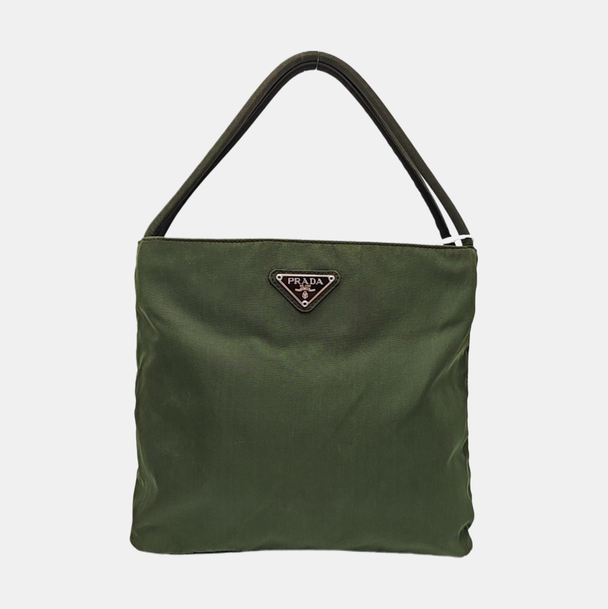 Nylon Top Handle Bag Green