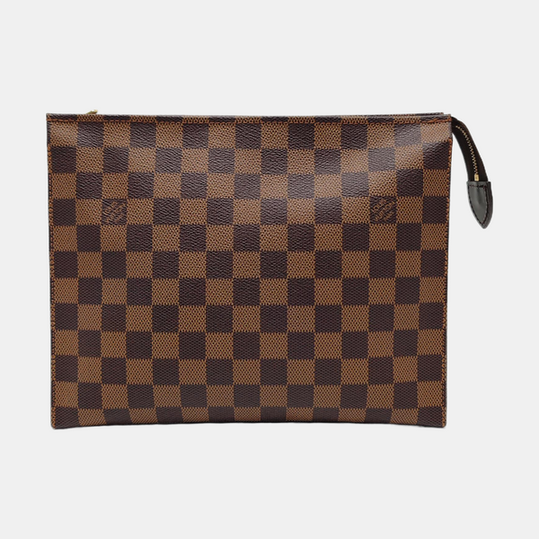 TOILET POCKET 26 Damier Ebene Coated Canvas Brown