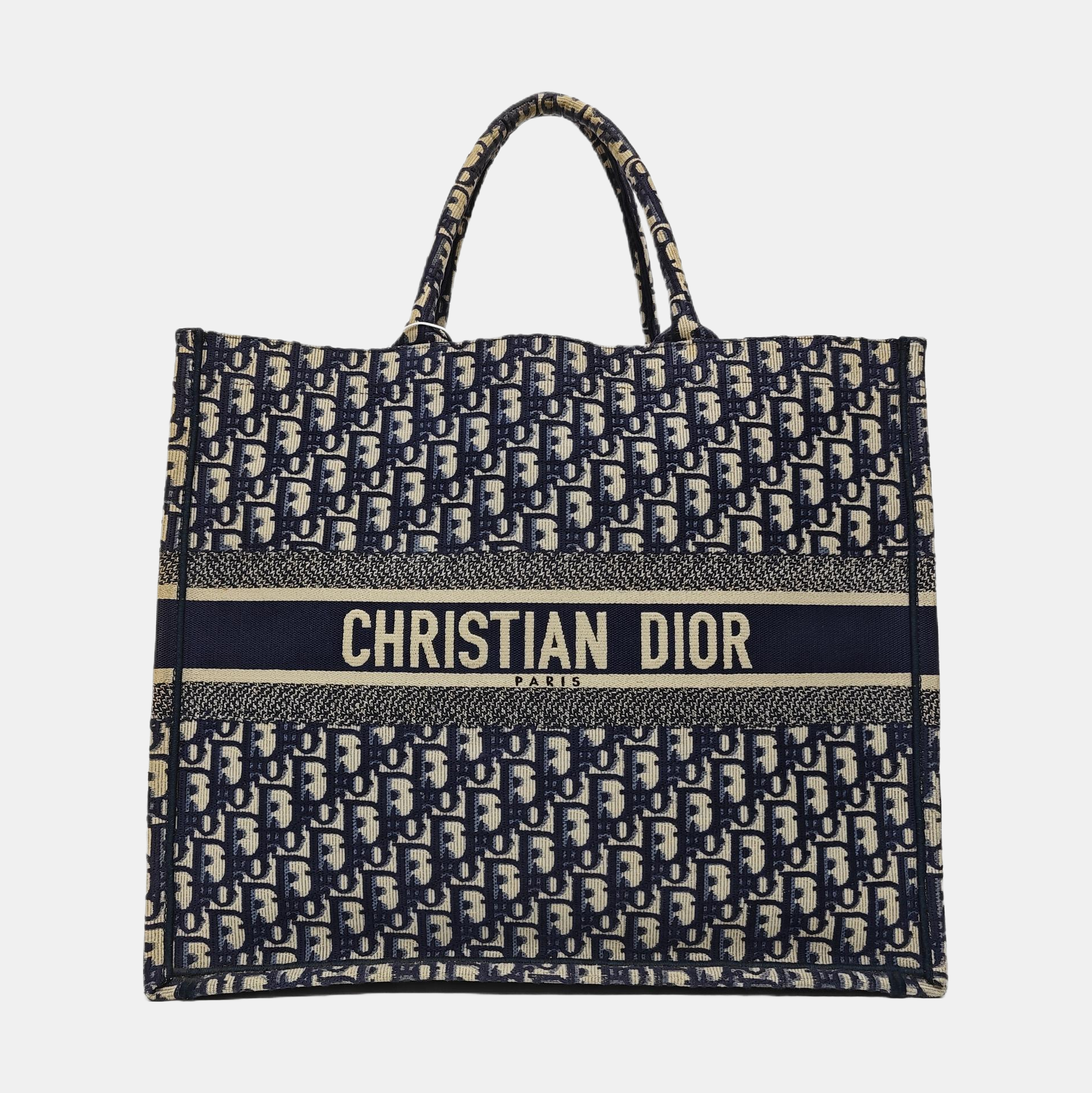 Book Tote Large Oblique Canvas Blue