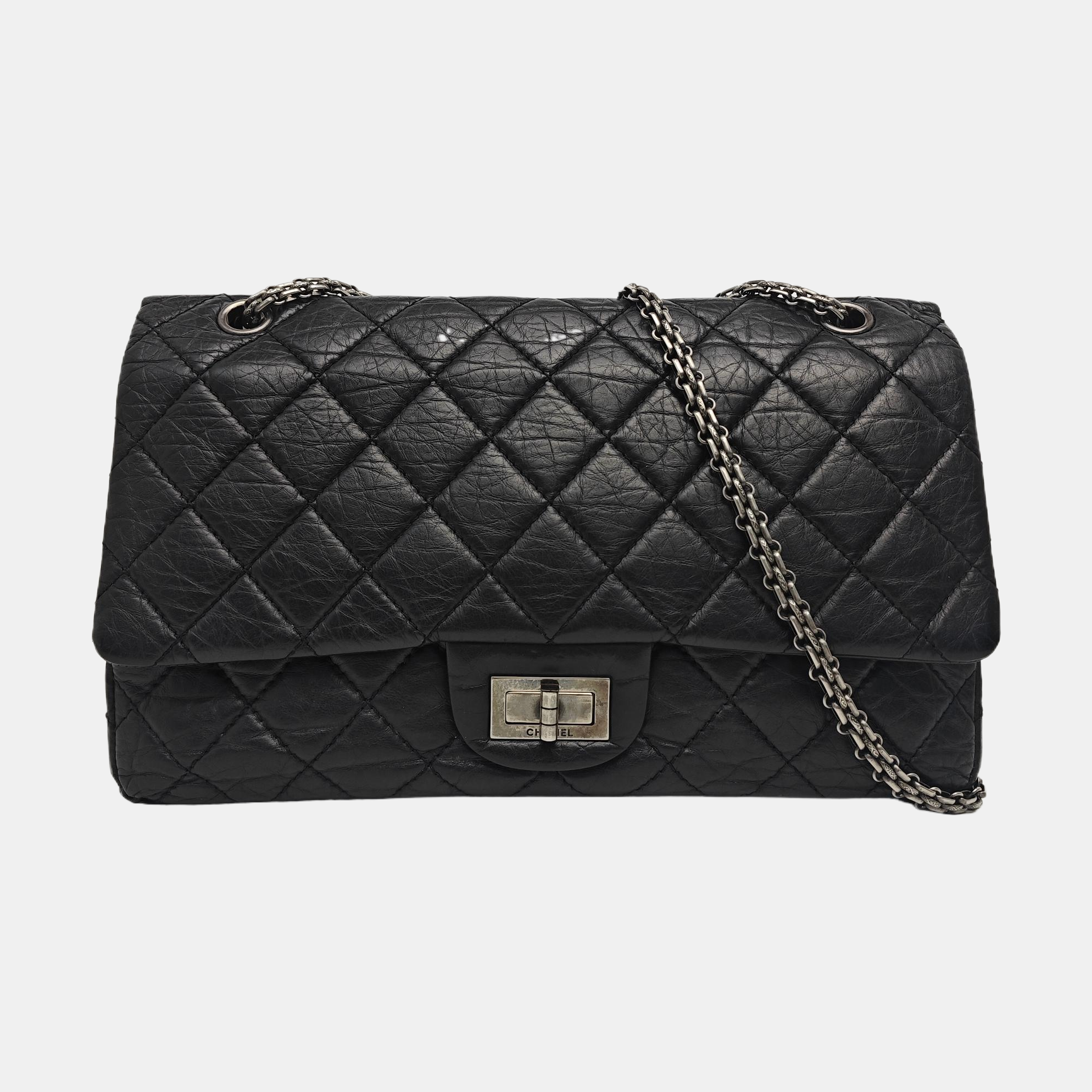 2.55 227 Quilted Calfskin Black
