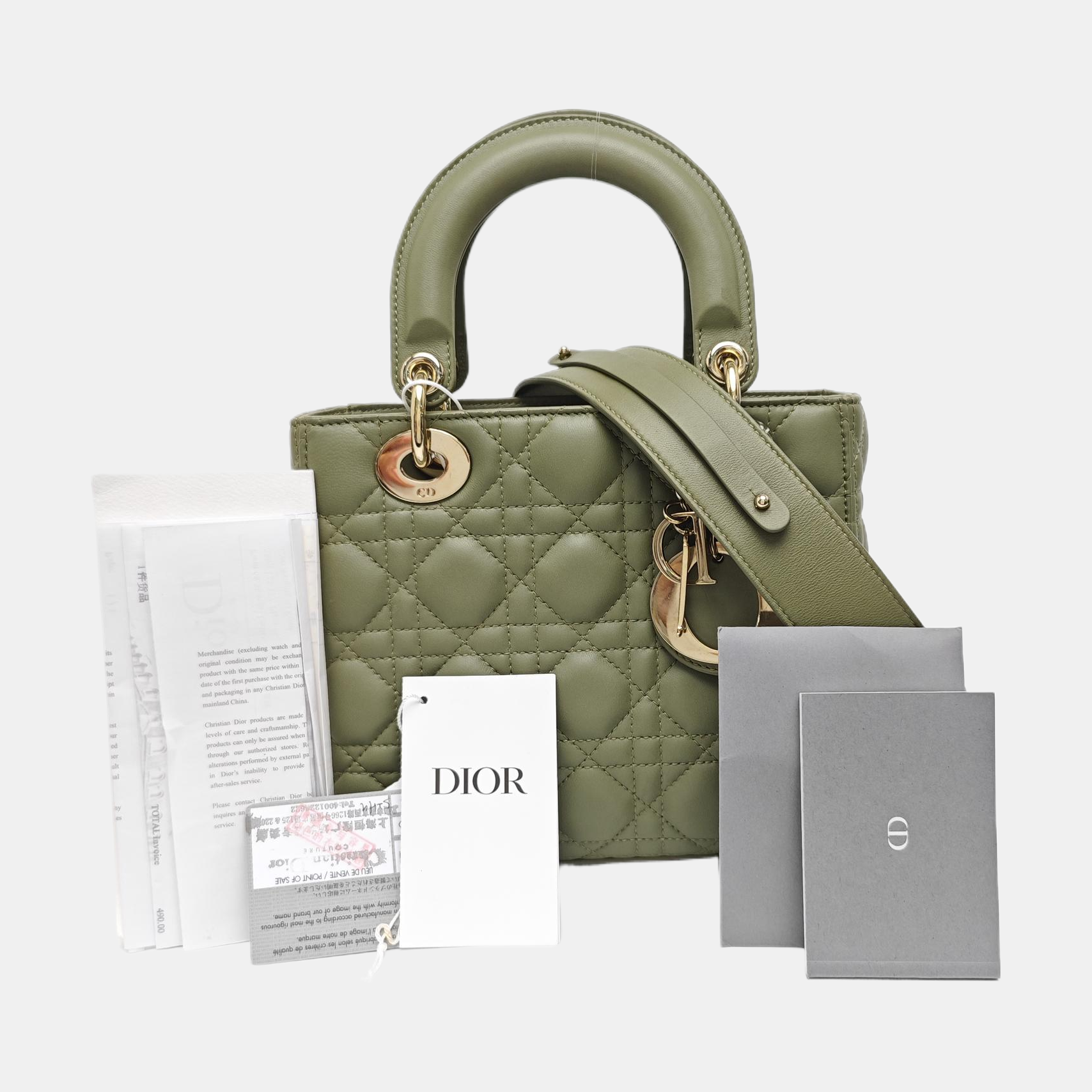 Lady Dior Small Cannage Lambskin Green
