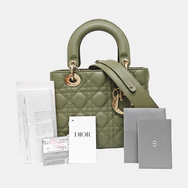 Lady Dior Small Cannage Lambskin Green