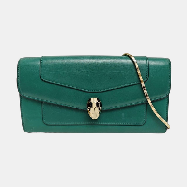 SERPENTI FOREVER Calfskin Green Wallet