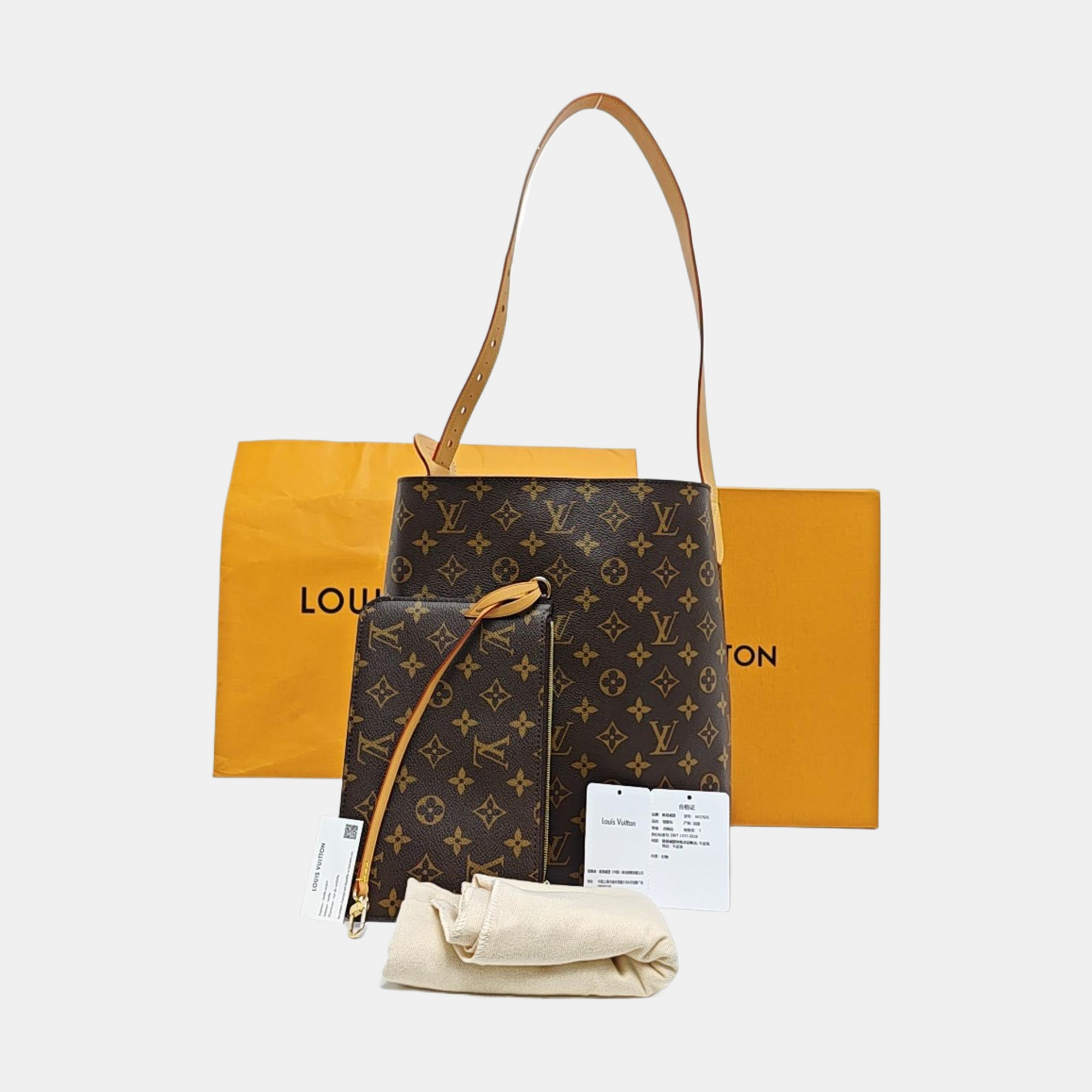 ALL IN GM Monogram Coated Canvas Brown