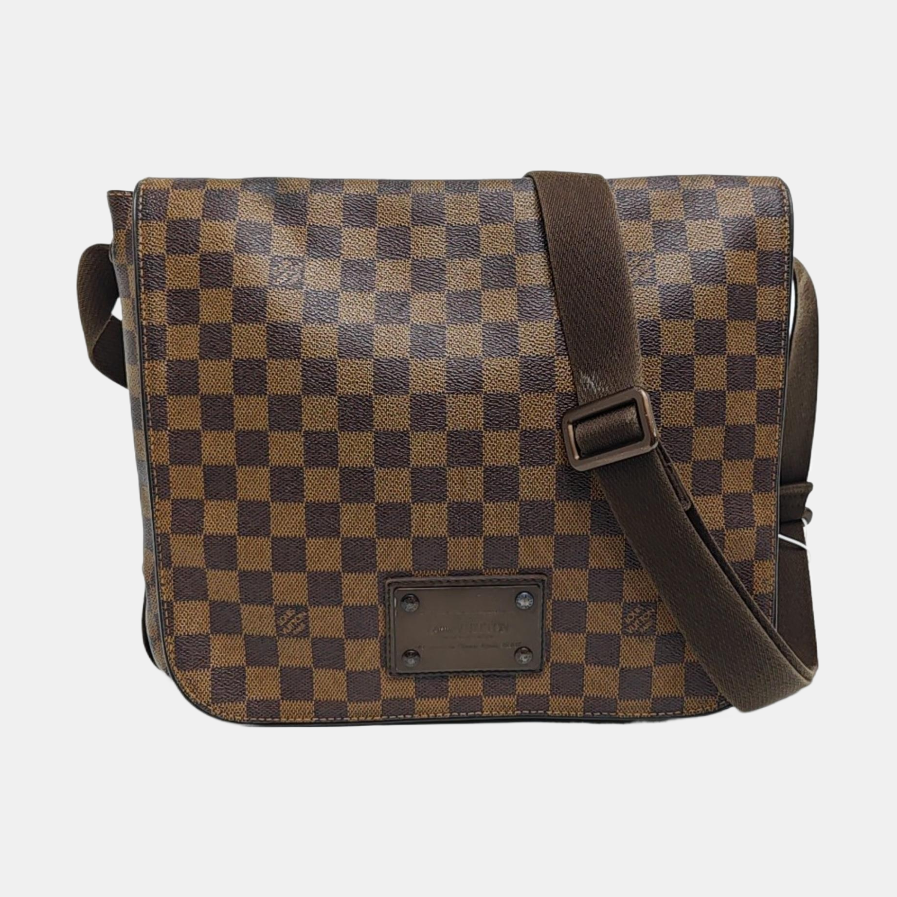 BROOKLYN MM Damier Ebene Coated Canvas Brown