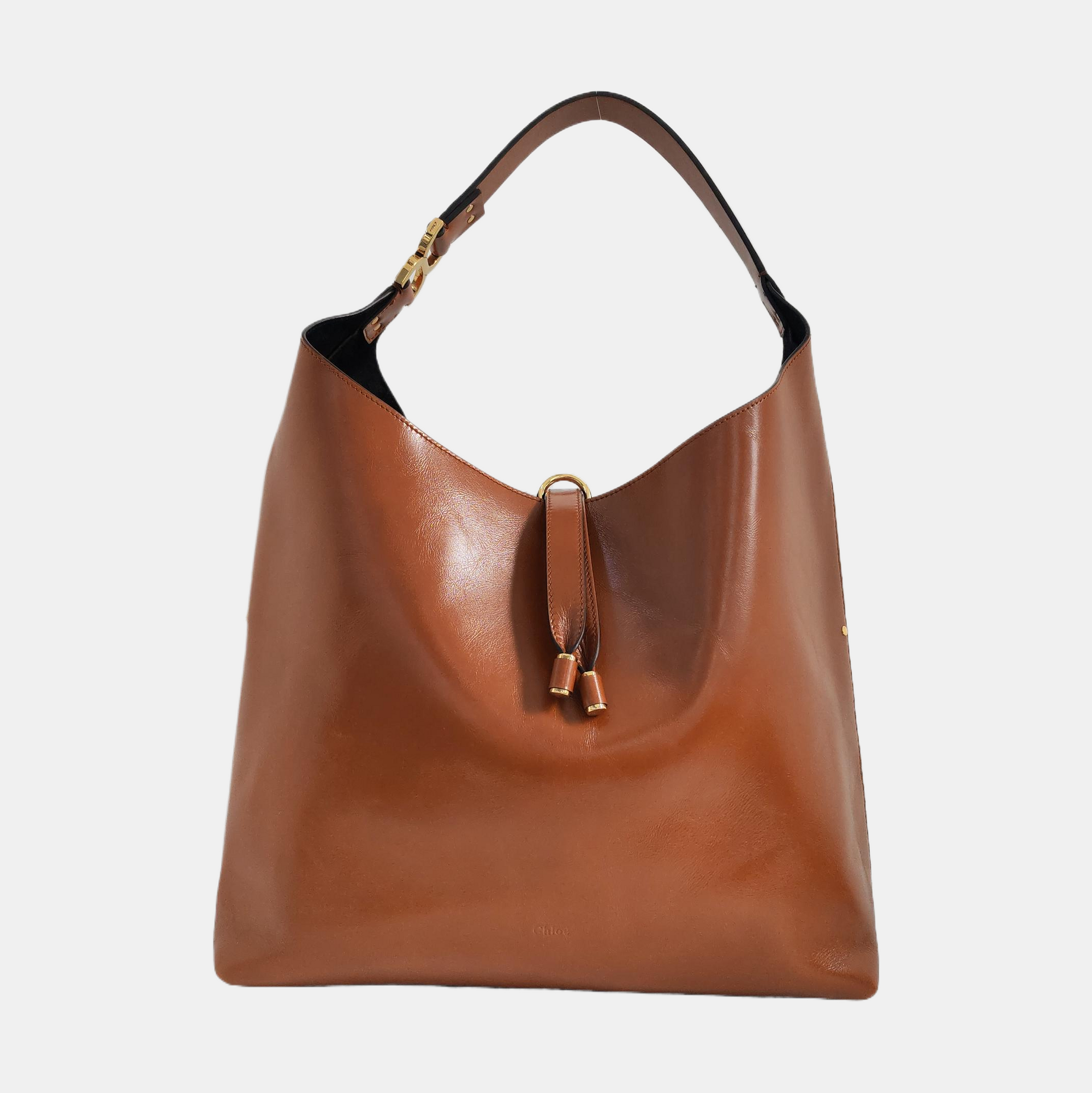 Calfskin Shoulder Bag Brown