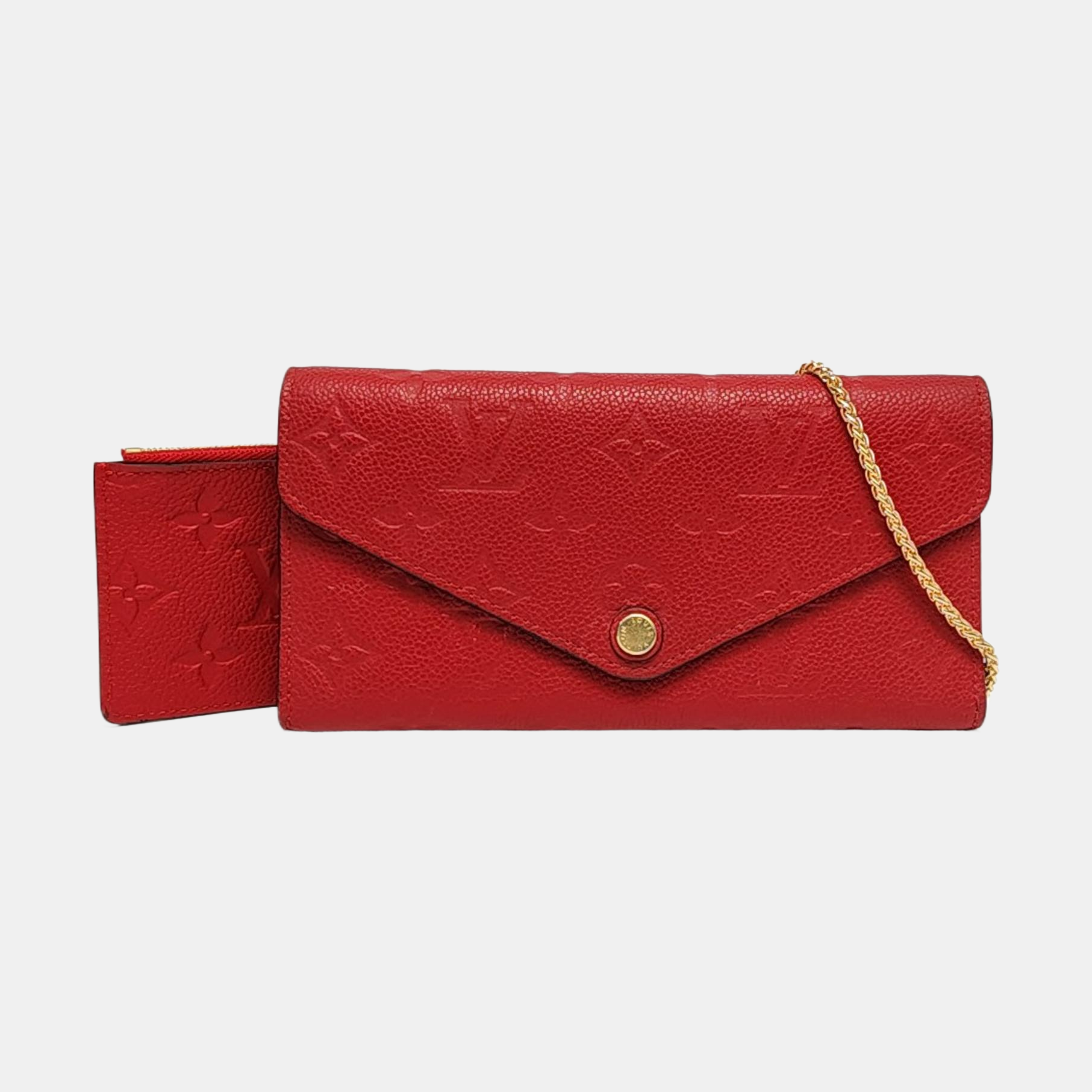 CURIEUSE Monogram Calfskin Red Wallet