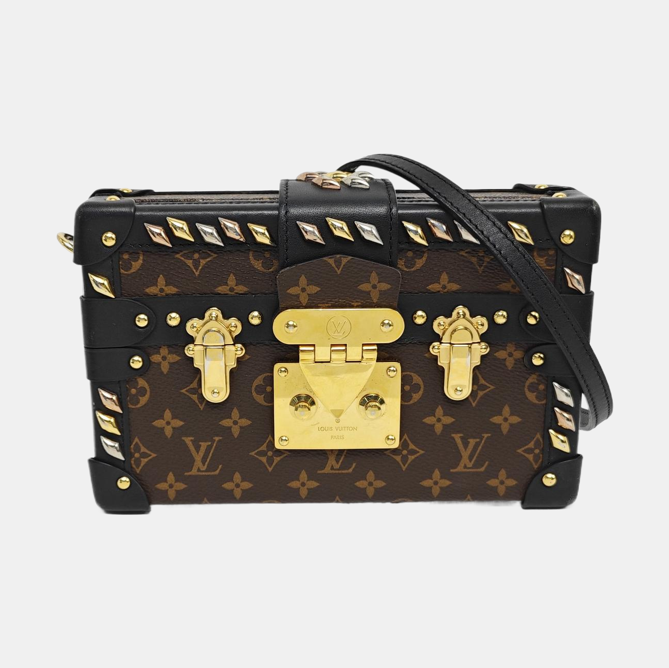 PETITE MALLE Monogram Coated Canvas Brown