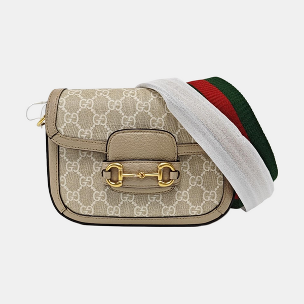 Horsebit 1955 Mini Monogram Coated Canvas White