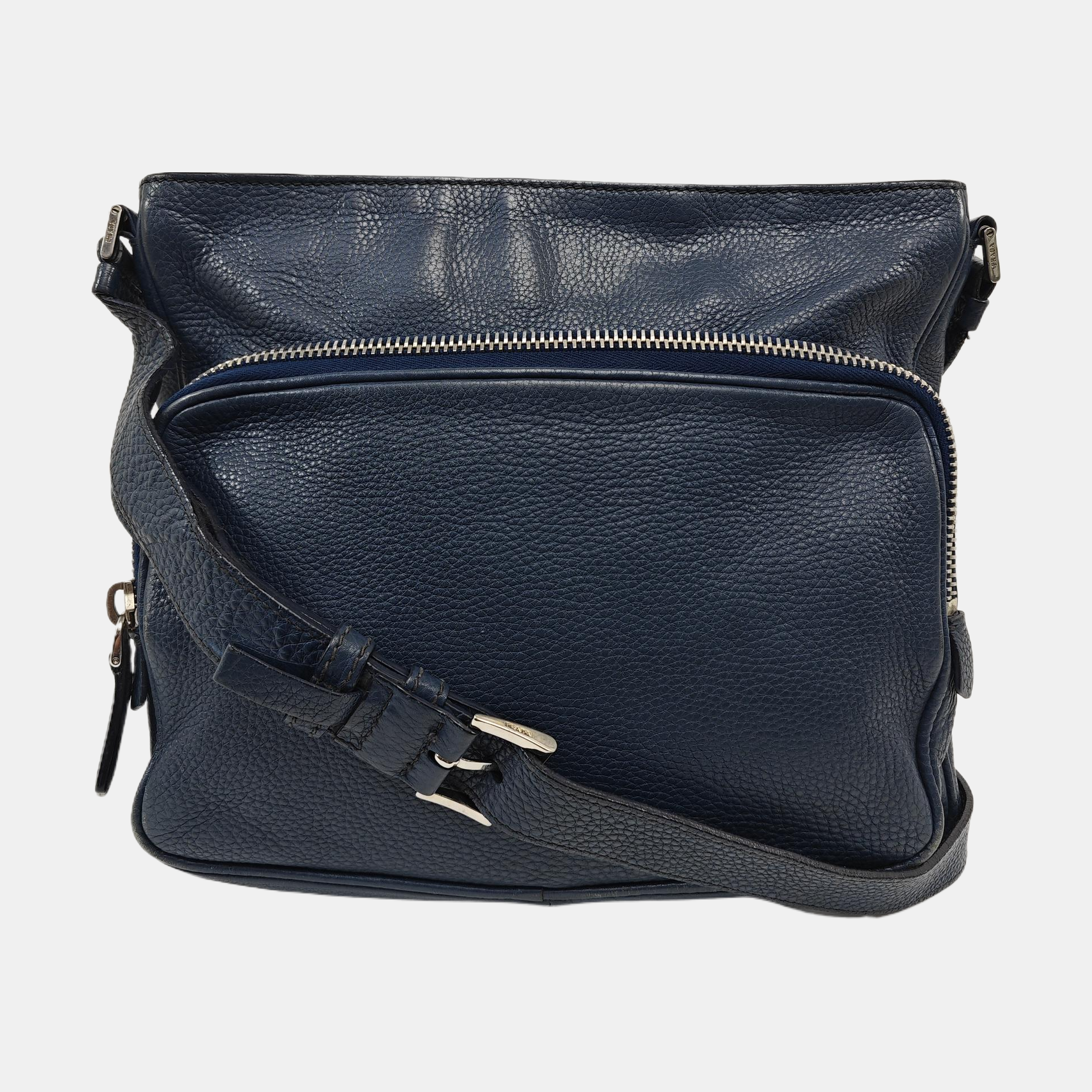 Vela Messenger Bag Calfskin Blue