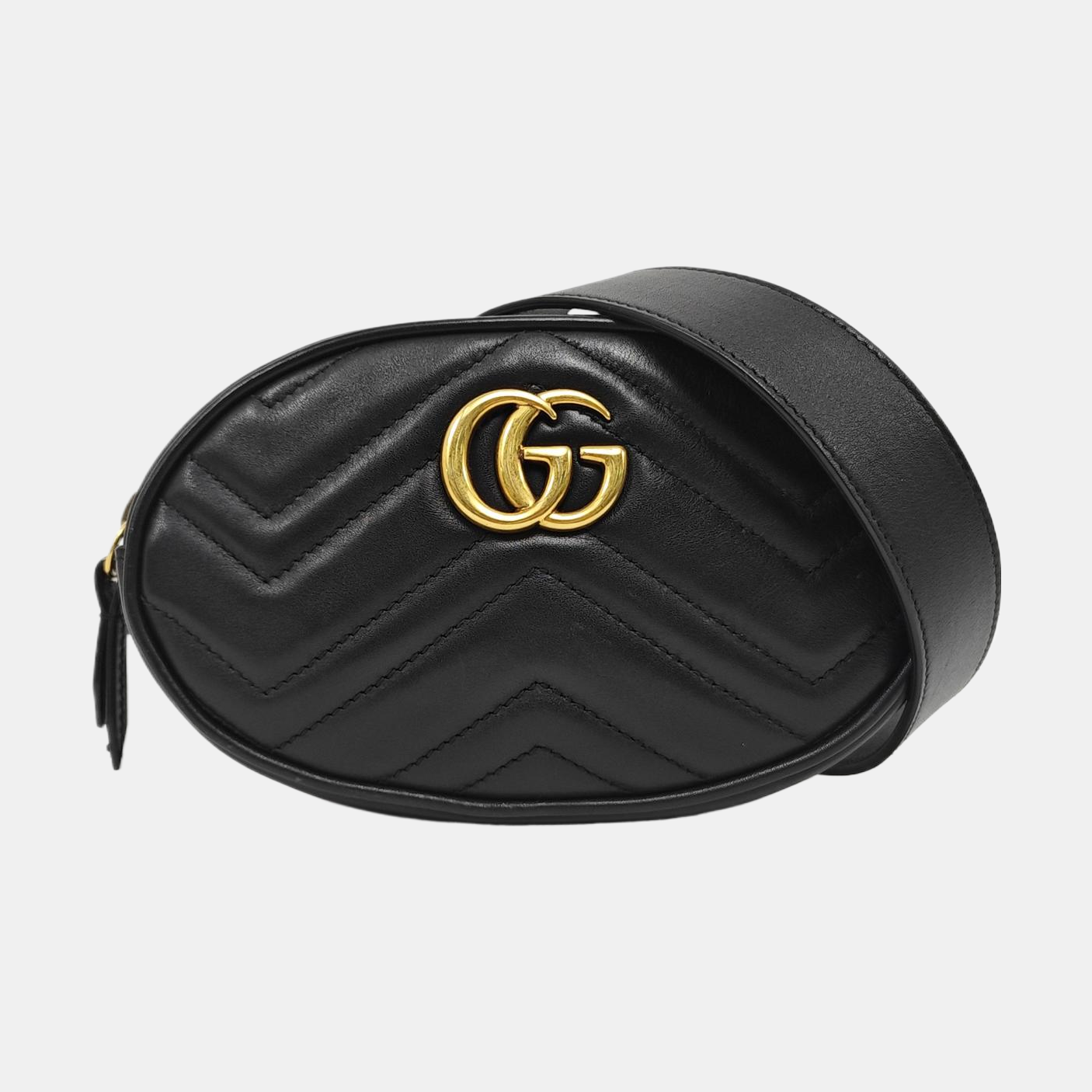 Authenticated pre-owned  GG Marmont Quilted Calfskin Black - Belt Bag at Looply