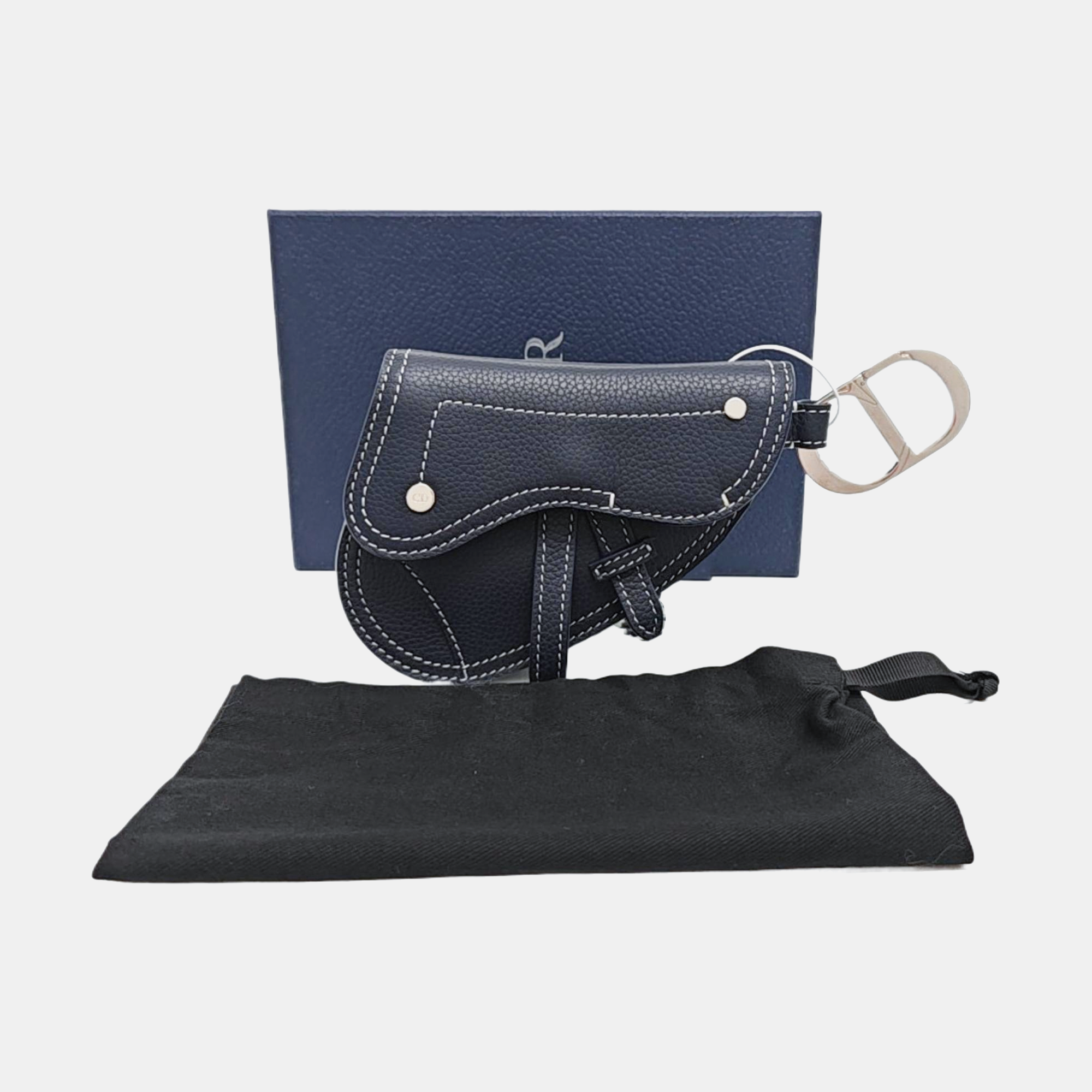 Saddle Mini Calfskin Blue Card Holder