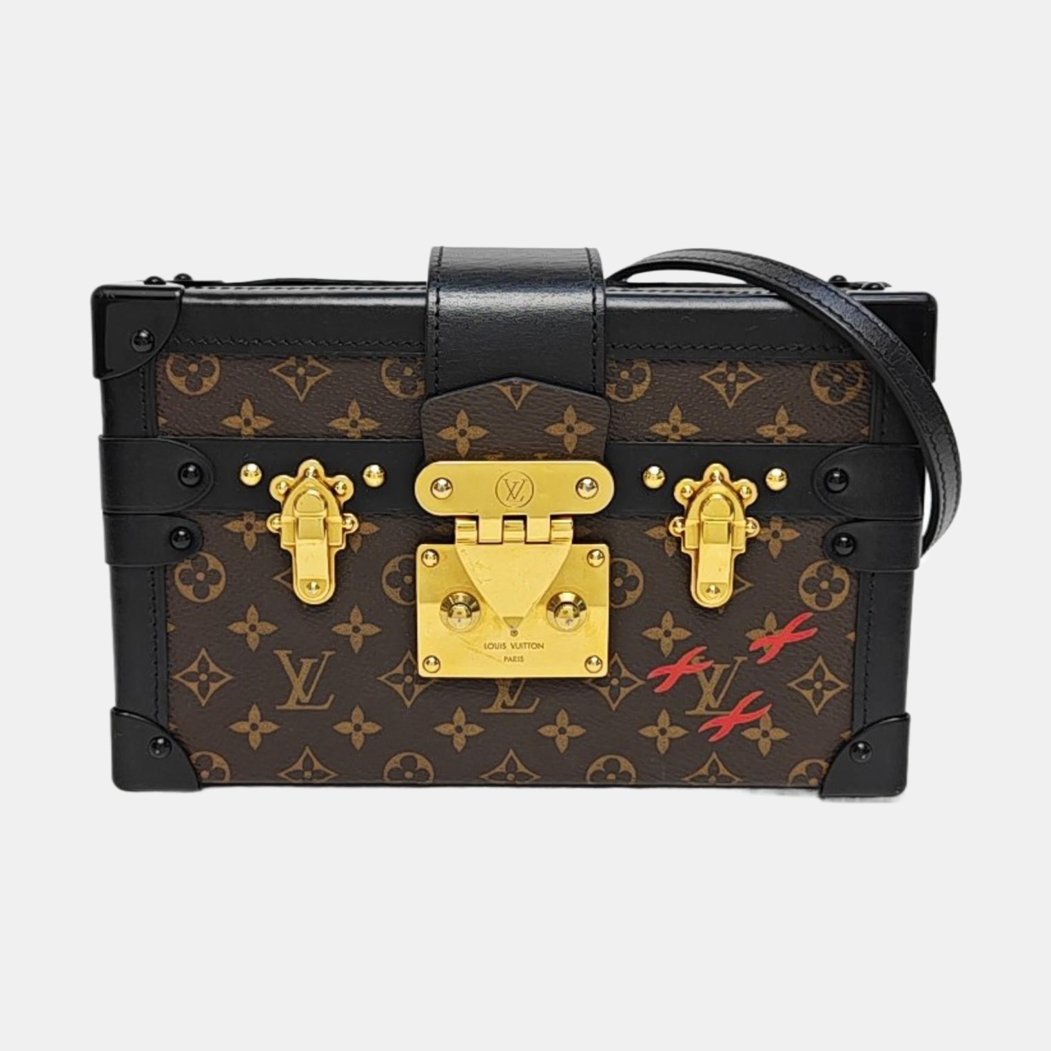 PETITE MALLE Monogram Coated Canvas Brown