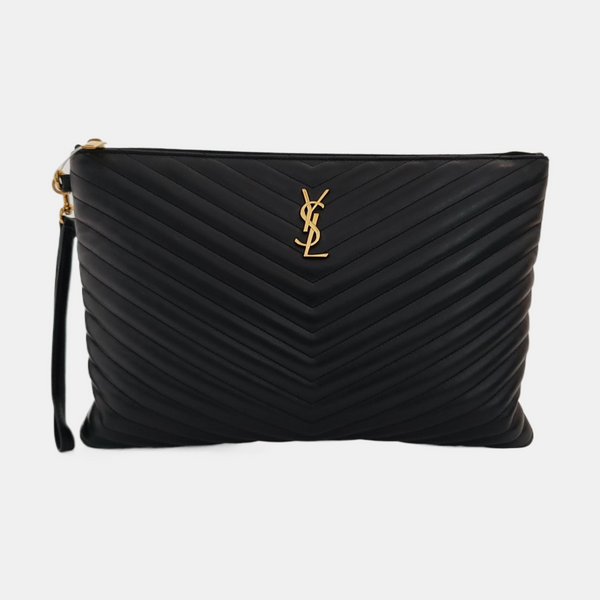 MONOGRAM Chevron Calfskin Black
