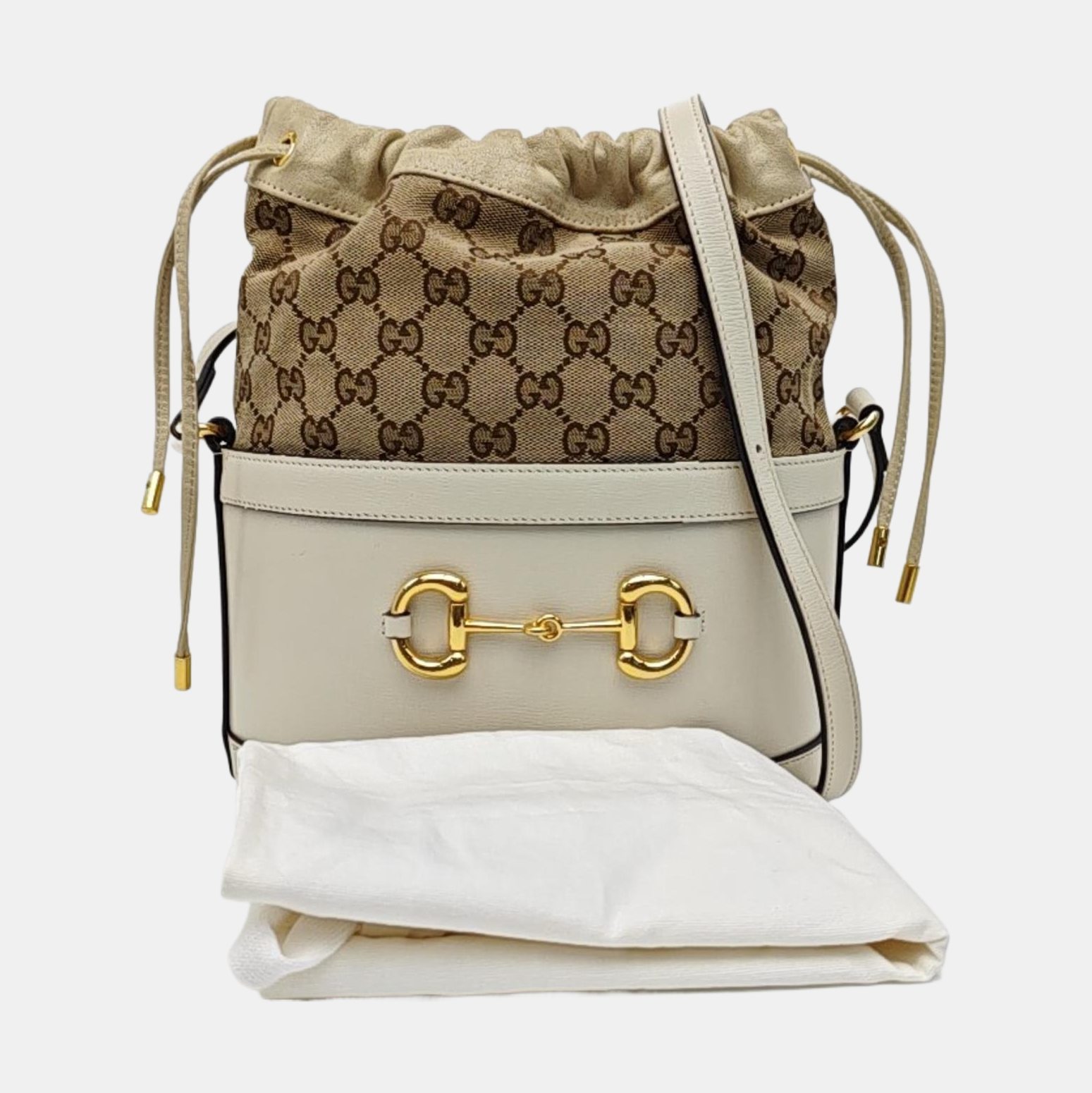 Horsebit 1955 Small Monogram Calfskin White