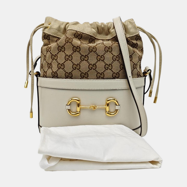 Horsebit 1955 Small Monogram Calfskin White