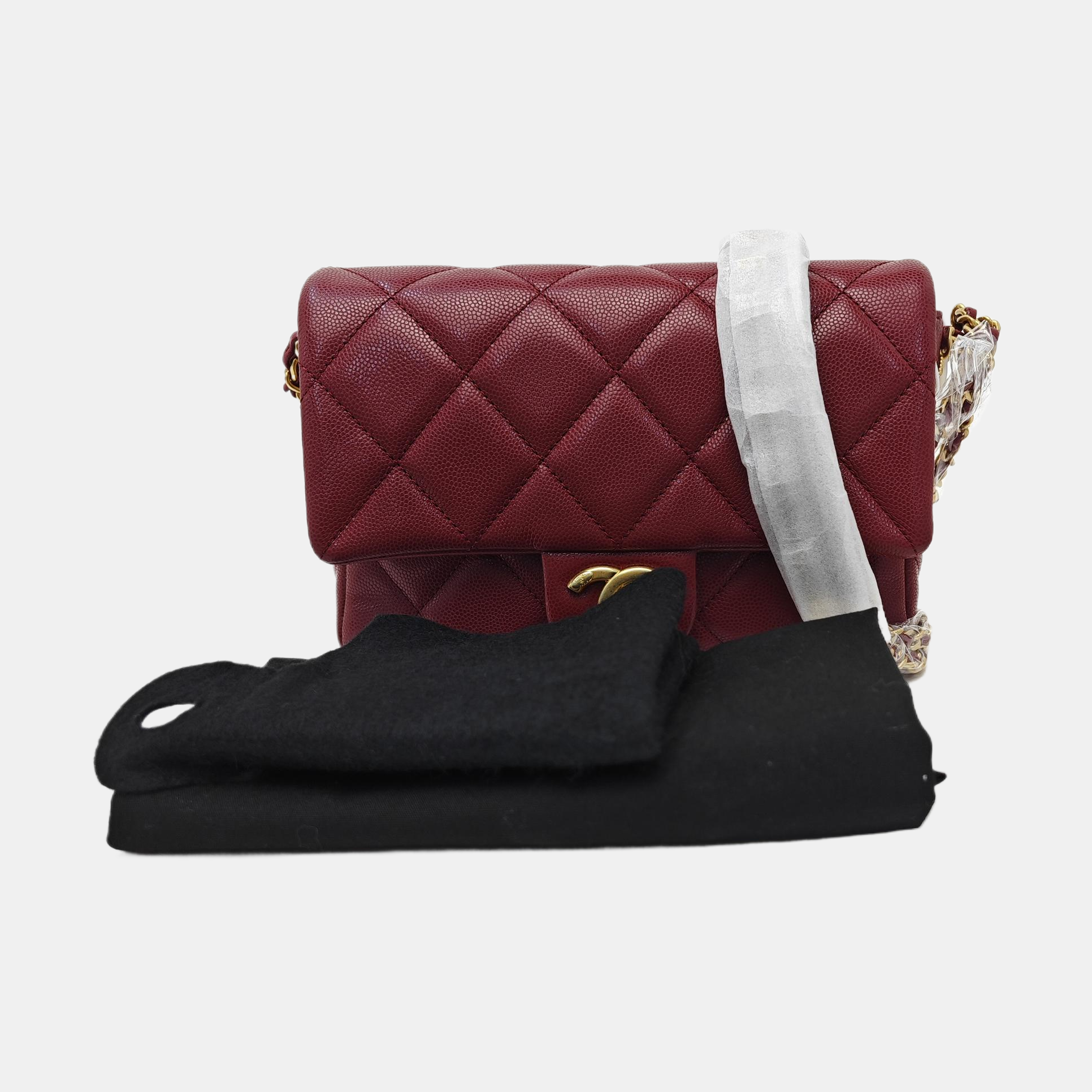 24A Quilted Grained Calfskin Red