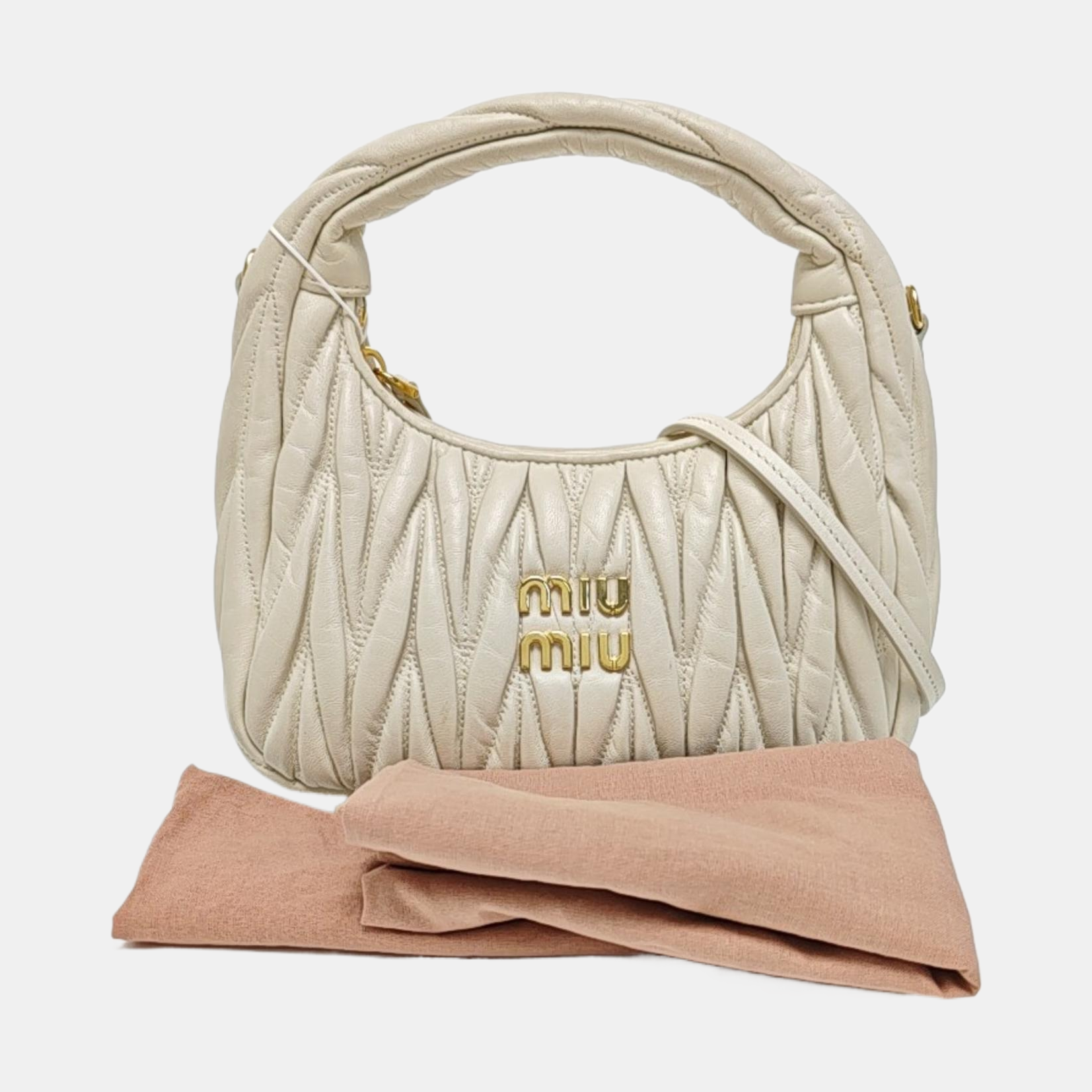 Wander Matelassé Small Quilted Lambskin White