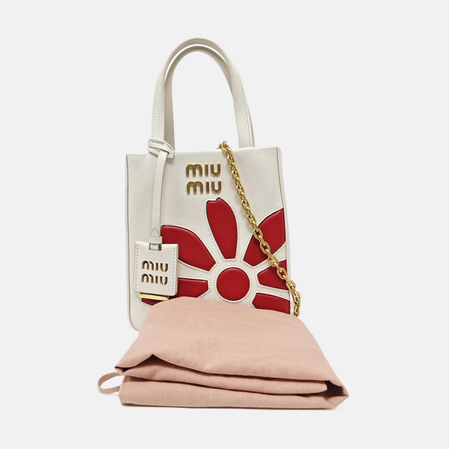 Quilted Calfskin Tote Bag White