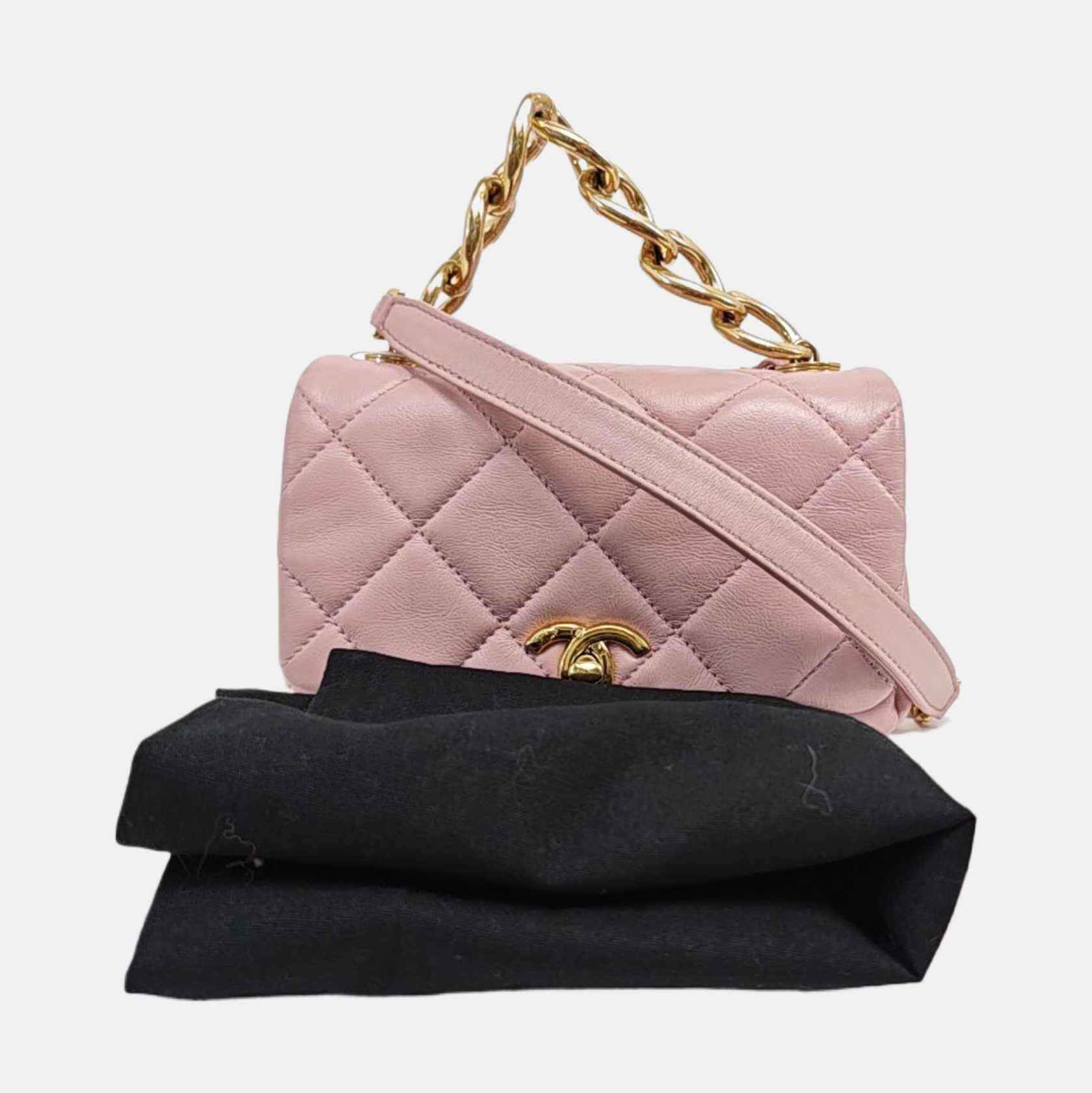 Quilted Lambskin Shoulder Bag Pink