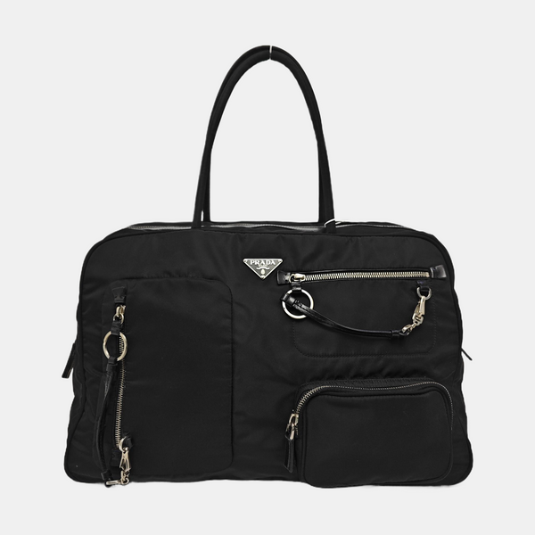 Nylon Top Handle Bag Black