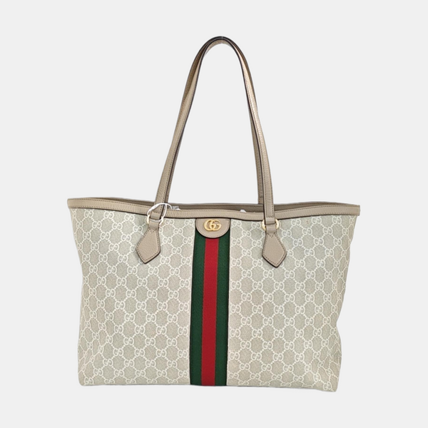 Ophidia Medium Monogram Coated Canvas Beige