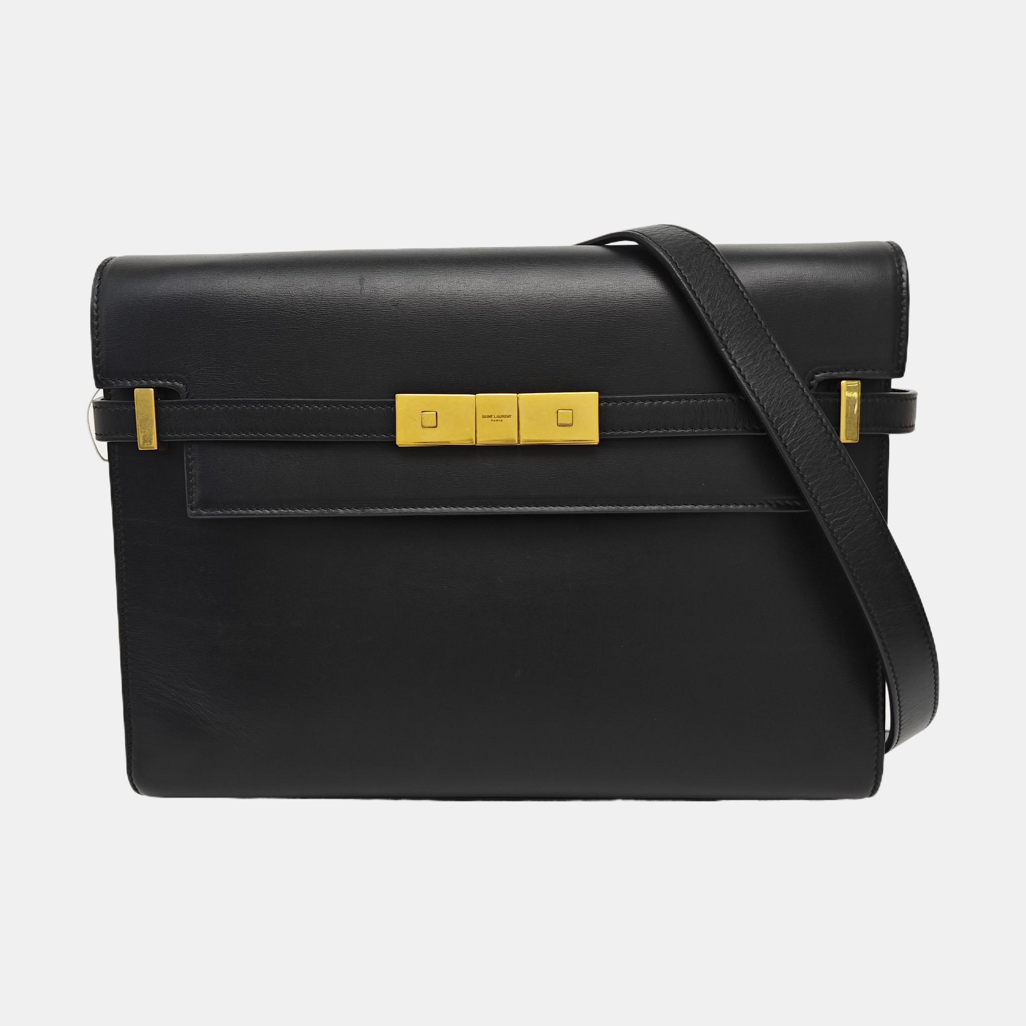 MANHATTAN Medium Calfskin Black
