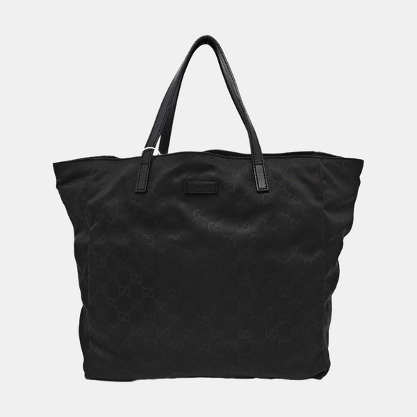 Monogram Fabric Tote Bag Black