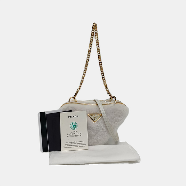 Sheepskin Crossbody Bag Mini White