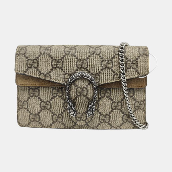 Dionysus Super Mini Monogram Coated Canvas Beige