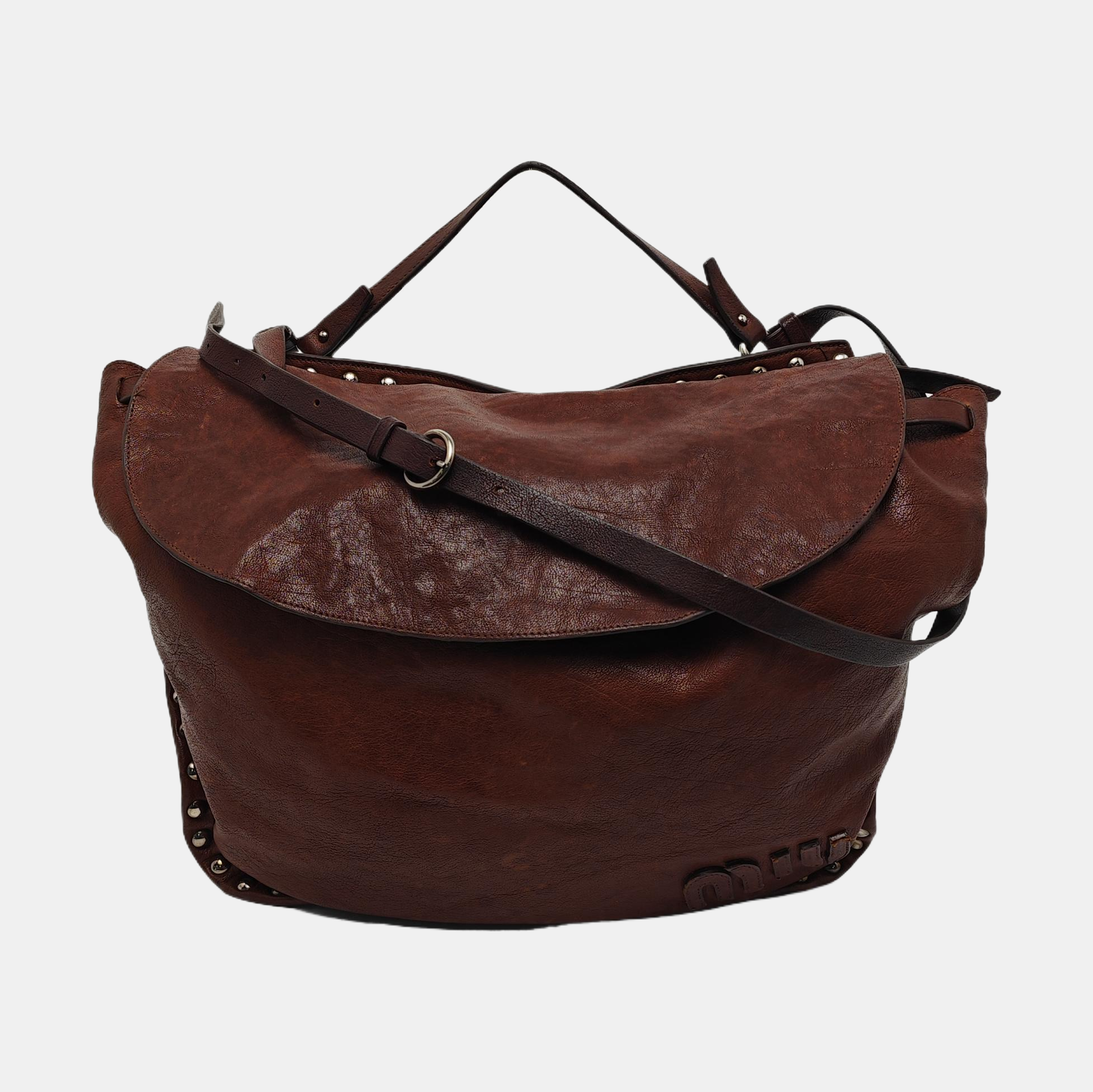 Calfskin Shoulder Bag Brown
