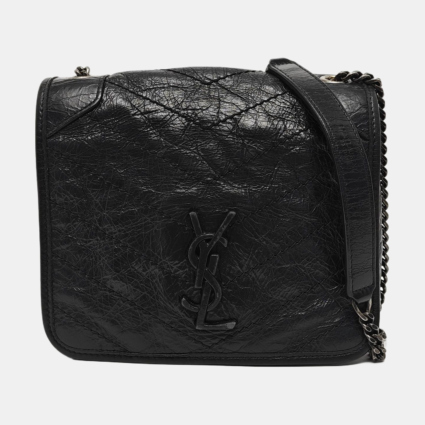 NIKI Mini Chevron Calfskin Black